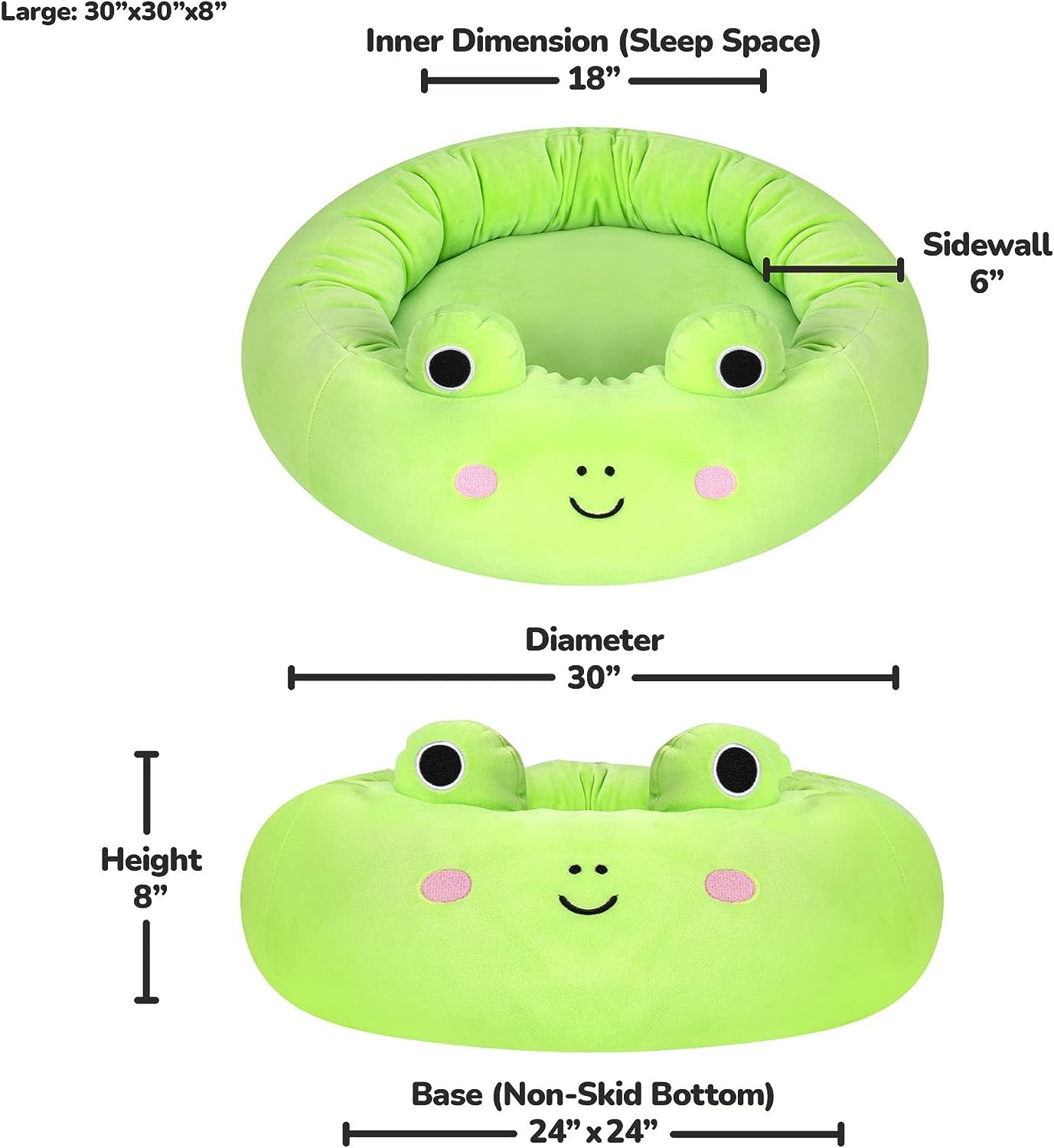 20-Inch Wendy Frog Squishmallows Pet Bed - Ultra Soft Plush Dog & Cat Bed for Small Pets | Cozy Sleeping Spot for Puppies, Kittens & Small Animals