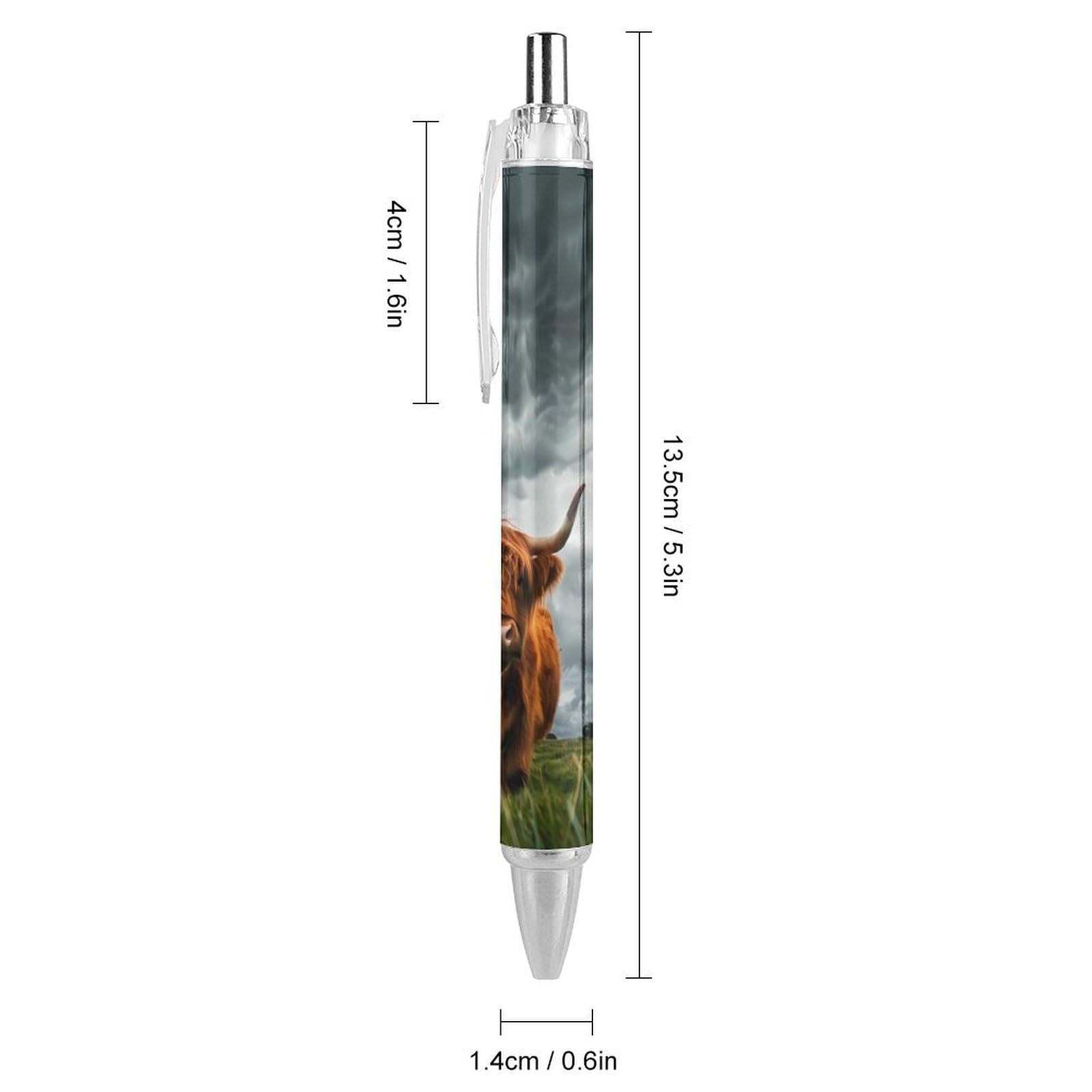 Premium Highland Cow Scottish Highlands Themed Ballpoint Pen - Retractable Office & Work Pen for Men & Women - Perfect for Gifts, Writing, and Collectibles