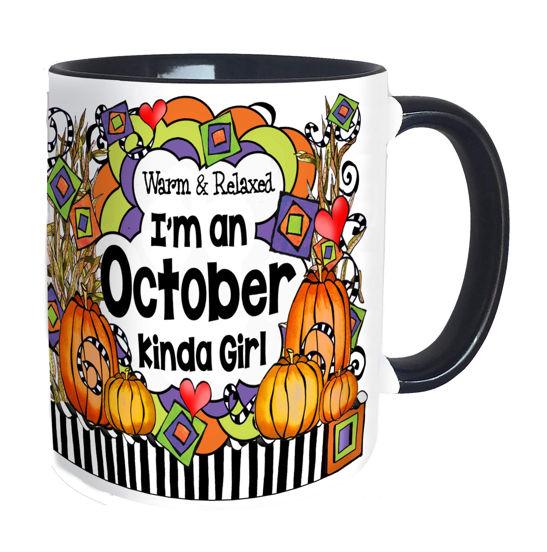 October Birthday Ceramic Mug - Warm & Relaxing 'I'm an October Kinda Girl' Coffee Cup - Perfect for Fall Mornings, Cozy Evenings & Gift Giving