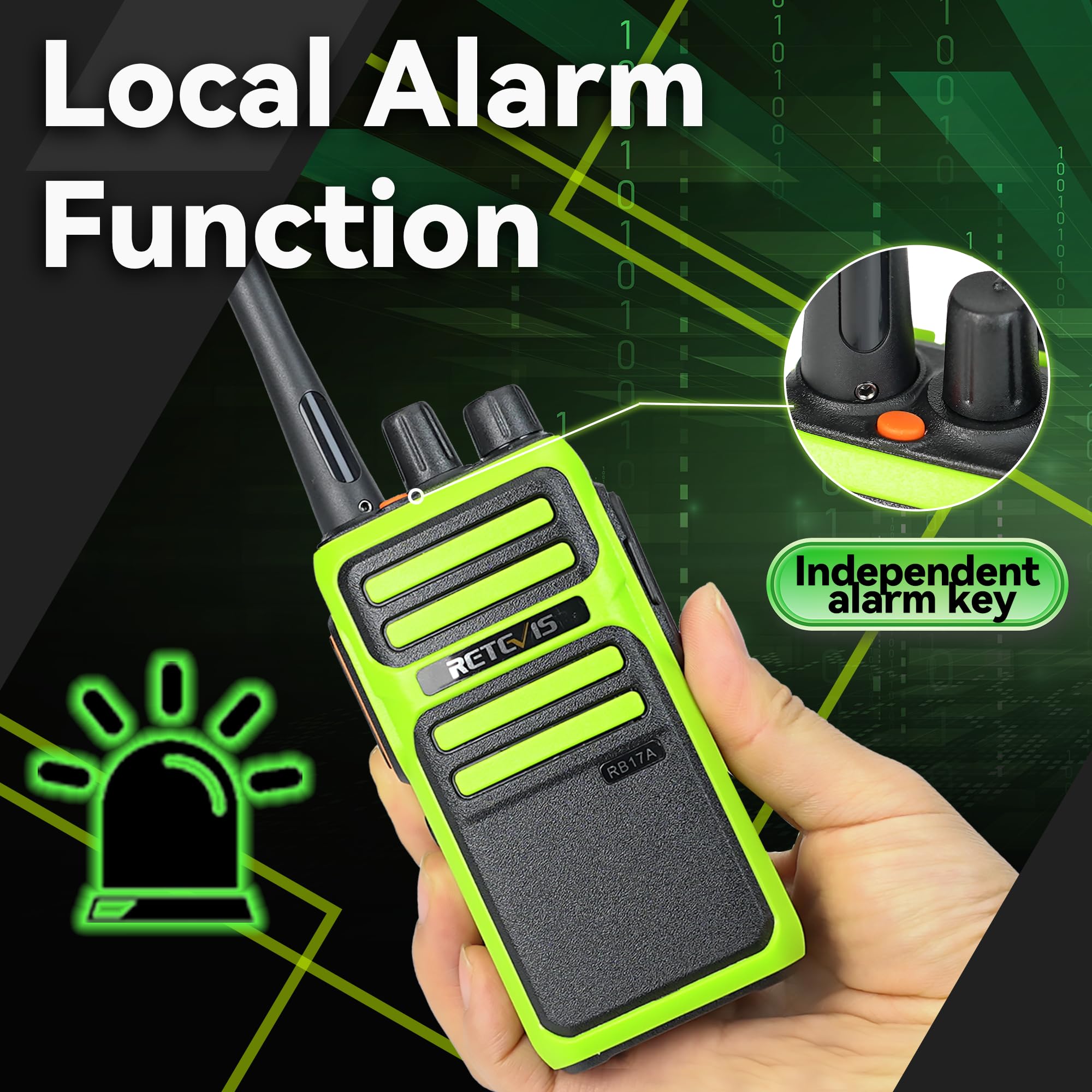 Retevis RB17A 5W Long Range Walkie Talkies - 30 Channel GMRS Business Radios with Repeater Capability, 350,000 Sq Ft Coverage for Warehouse, Construction & School Use (10 Pack) - Ideal for Team Communication in Large Facilities and Outdoor Work Sites