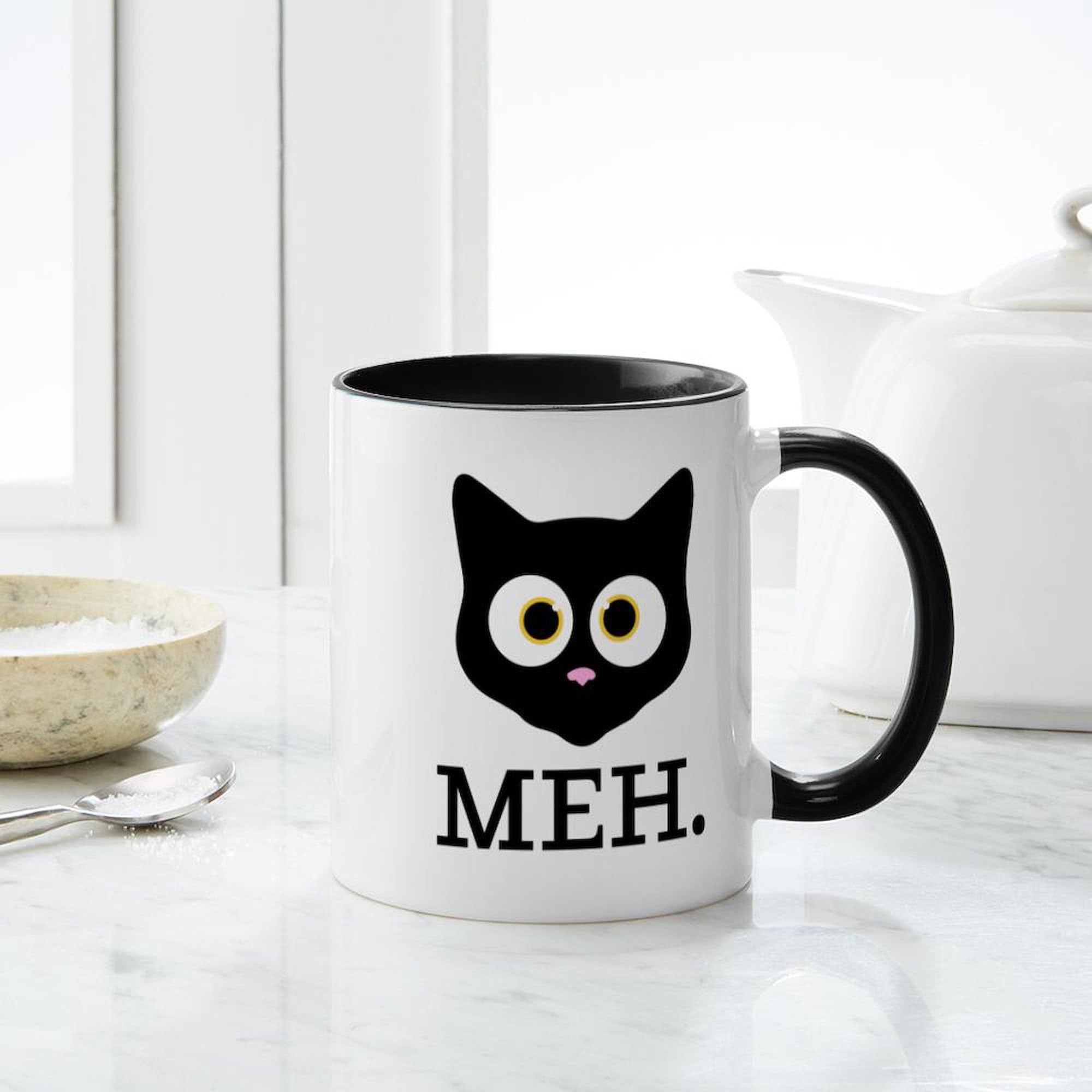 11 oz (325 ml) Ceramic Coffee Mug - Funny 'Meh' Design by CafePress - Perfect for Office, Home & Gifts