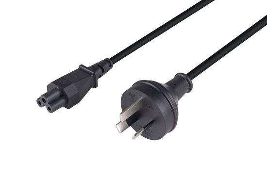 0.3M 3 Pin to C5 Clover Female Power Cord 7.5A SAA Certified 0.75mm Core - Perfect for Laptop Chargers, Monitors & Small Appliances