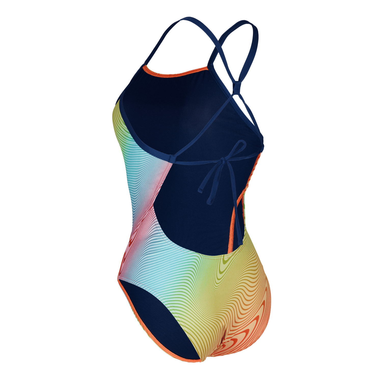 Aqua Sphere Essentials Tie Back Women's One Piece Swimsuit - Multi-Color Orange - Perfect for Swimming, Beach & Pool Activities
