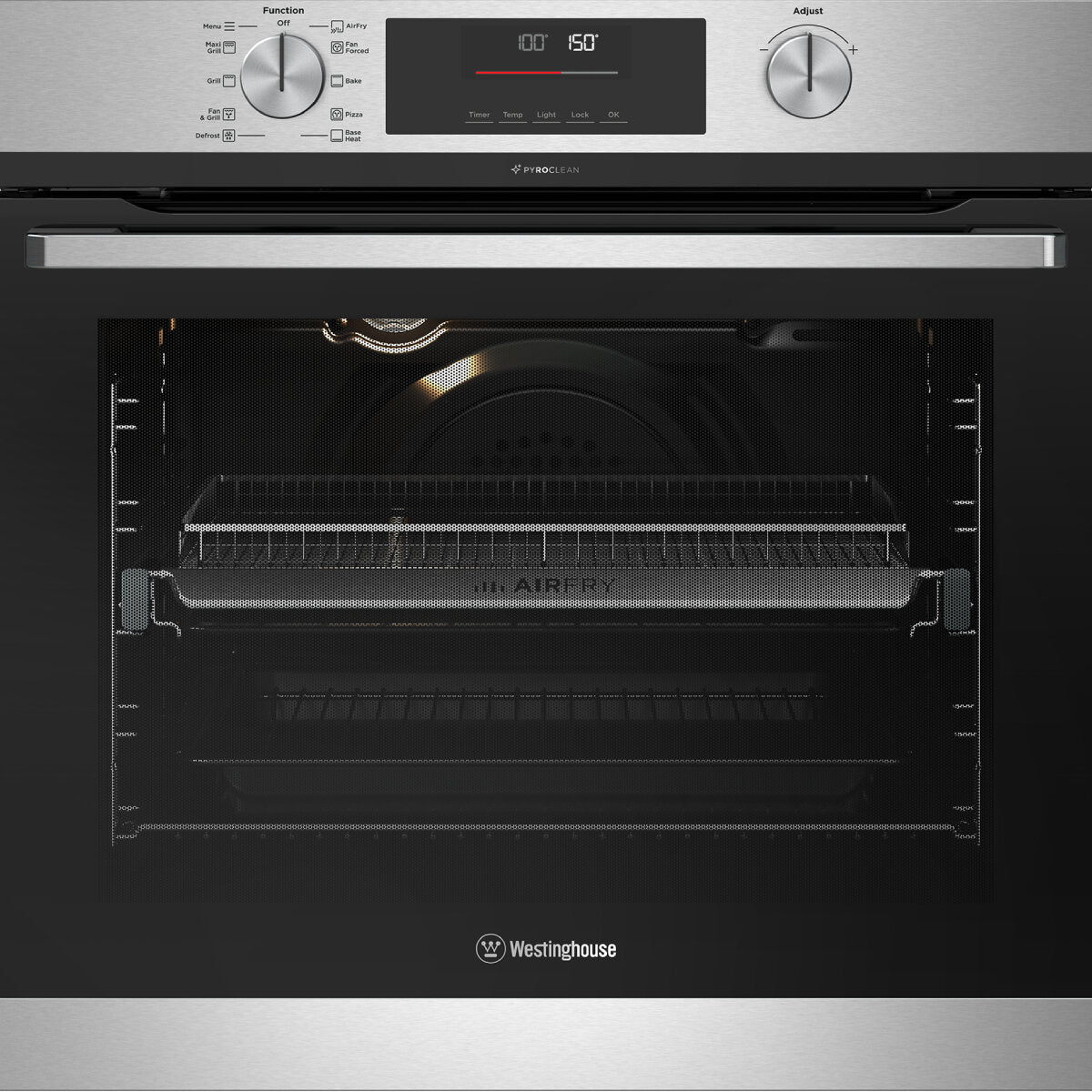 Westinghouse 60cm Multi Function Pyrolytic Oven with AirFry Stainless Steel WVEP6716SD - Perfect for Baking, Roasting & Air Frying in Modern Kitchens