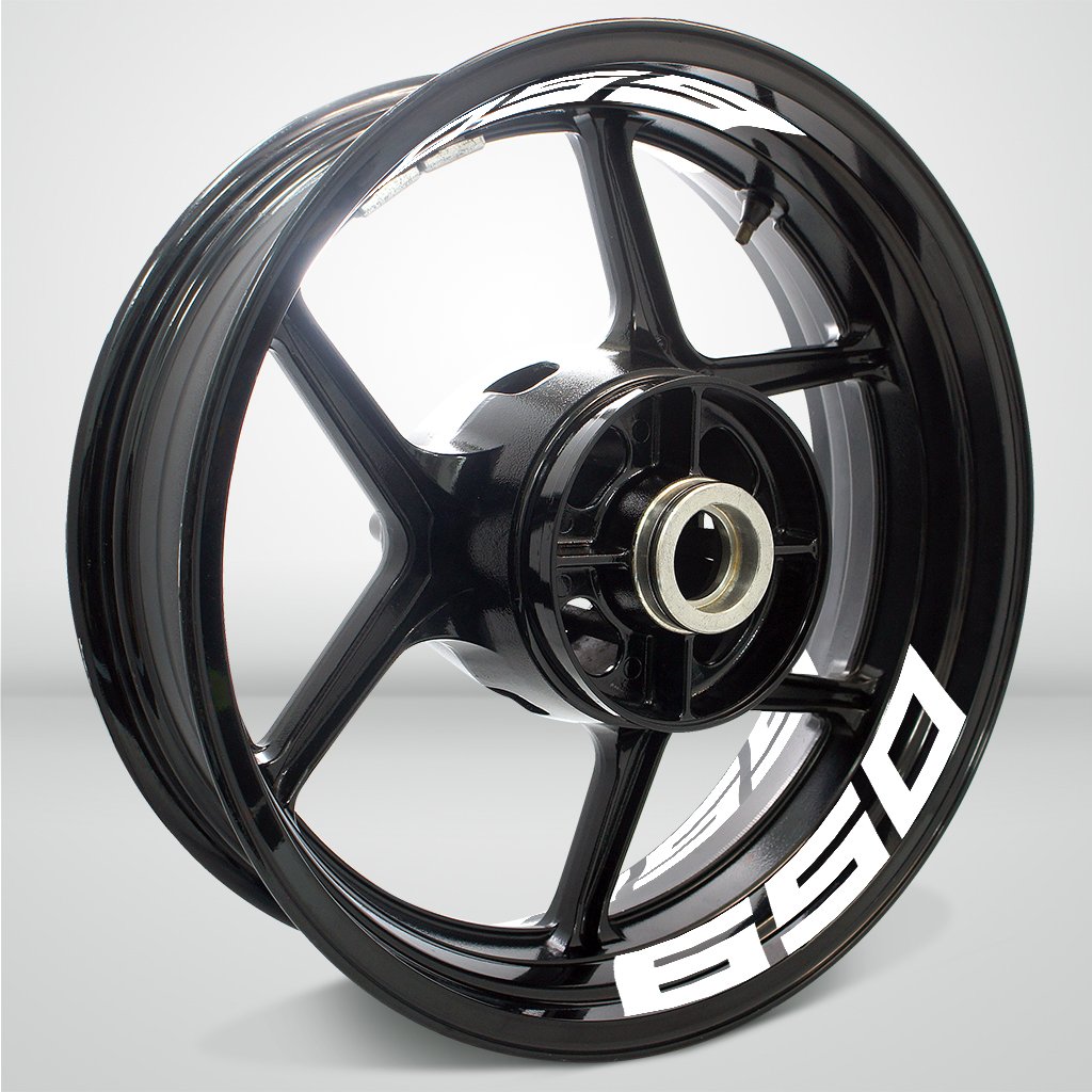 Premium Gloss White Stickman Vinyl Motorcycle Rim Tape - Compatible with Kawasaki Ninja 650 | Durable Inner Wheel Stickers for Sport Bikes | Enhances Style & Visibility for Night Riding