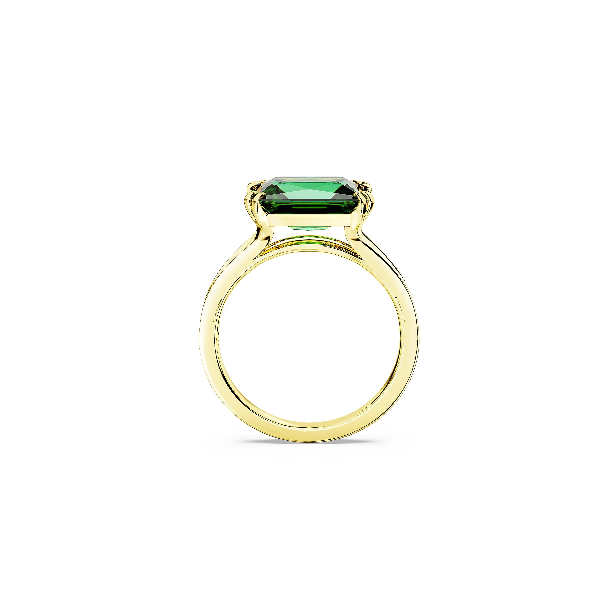 Swarovski Matrix Cocktail Ring with Genuine Green Crystal - Elegant Evening Party Jewelry for Women