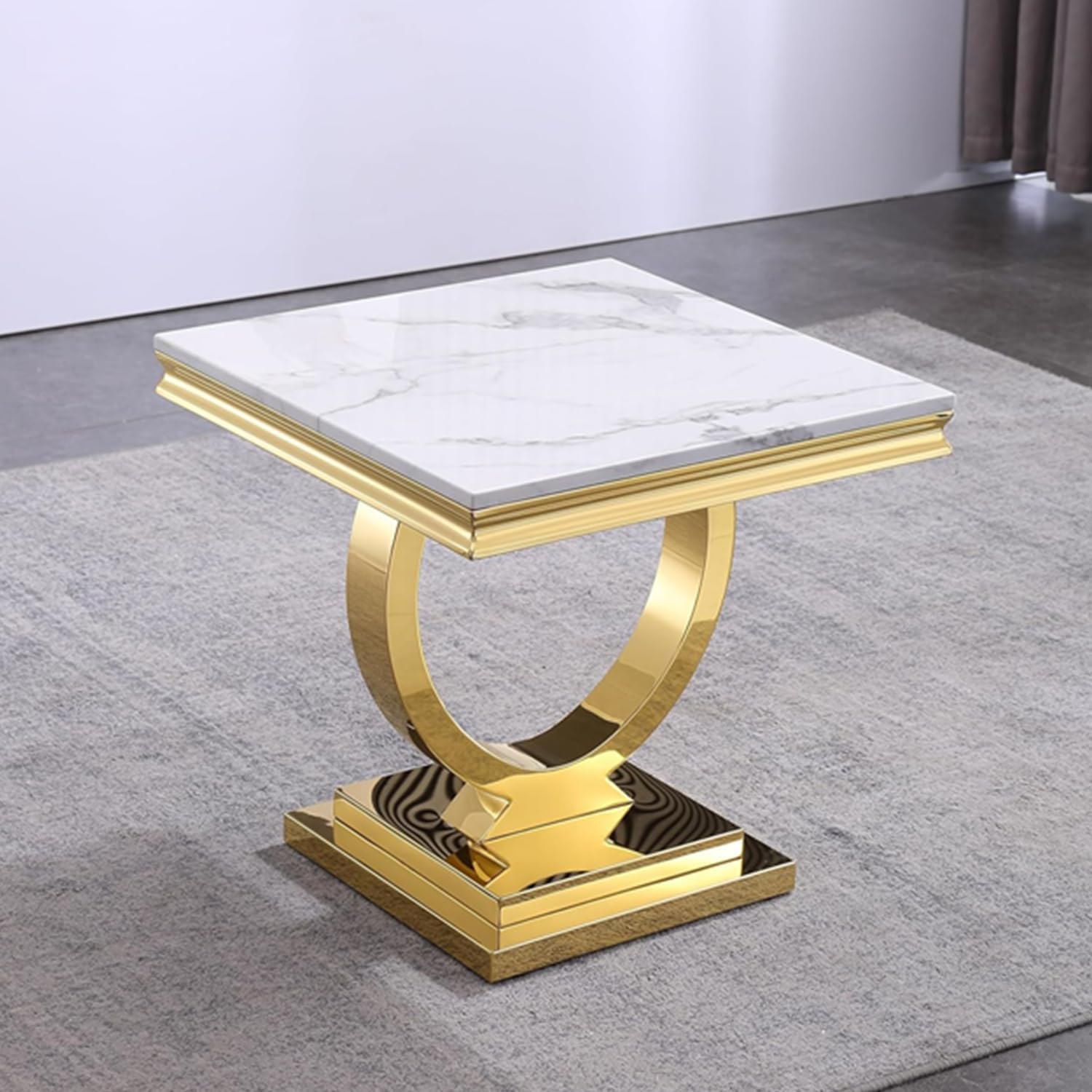 Modern 3-Piece Living Room Table Set - Faux Marble Coffee Table & 2 Gold Side Tables with Stainless Steel Legs, Luxury Rectangular Furniture for Apartment, Bedroom & Living Space | Perfect for Small Spaces, Home Decor & Entertaining Guests
