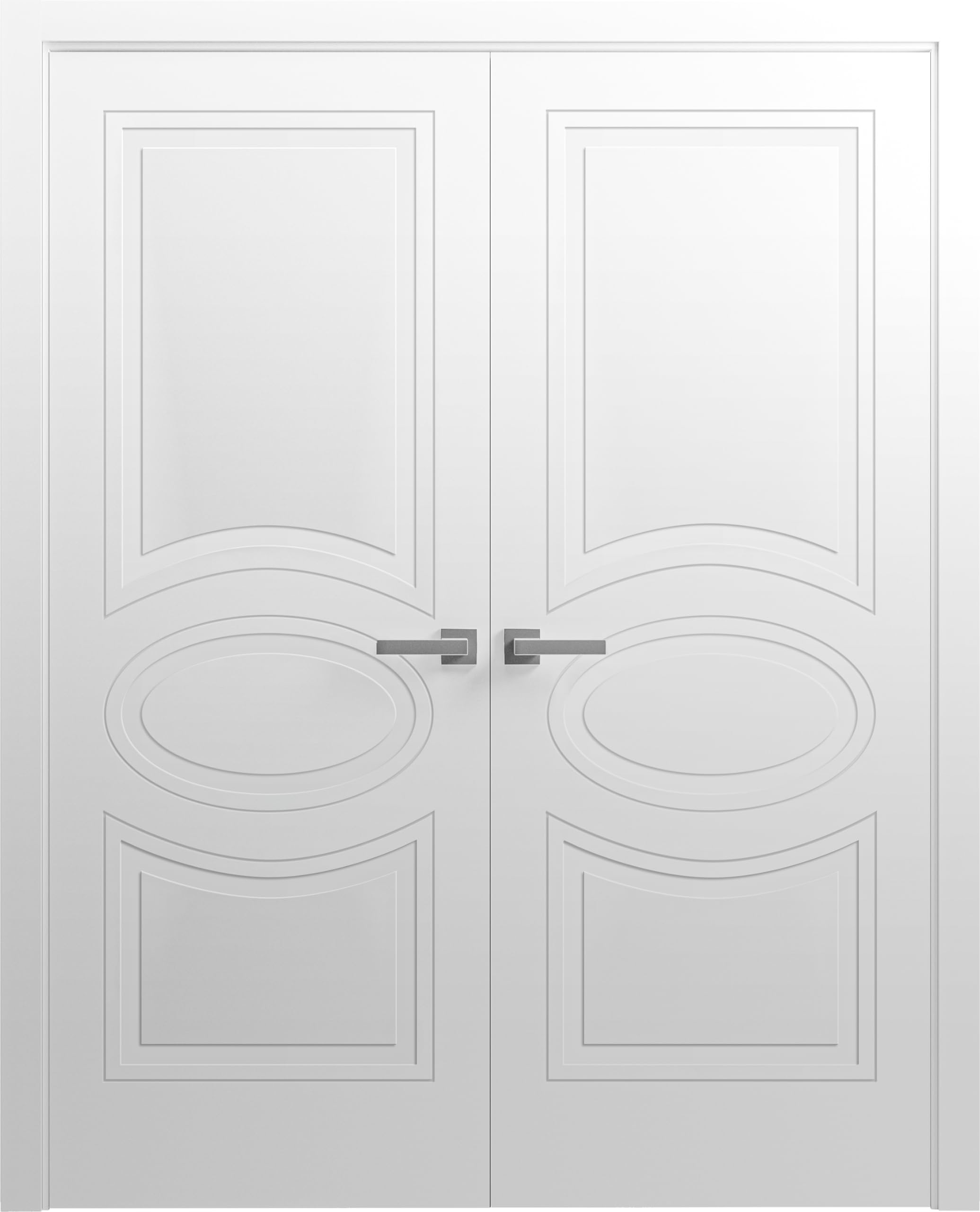 VDOMDOORS 72x80 Inch Solid French Double Doors - Mela 7001 Matte White Finish | Solid Wood Panel Frame | Modern Interior Doors for Bedroom, Closet & Living Room | Perfect for Home Renovation & Interior Design Projects