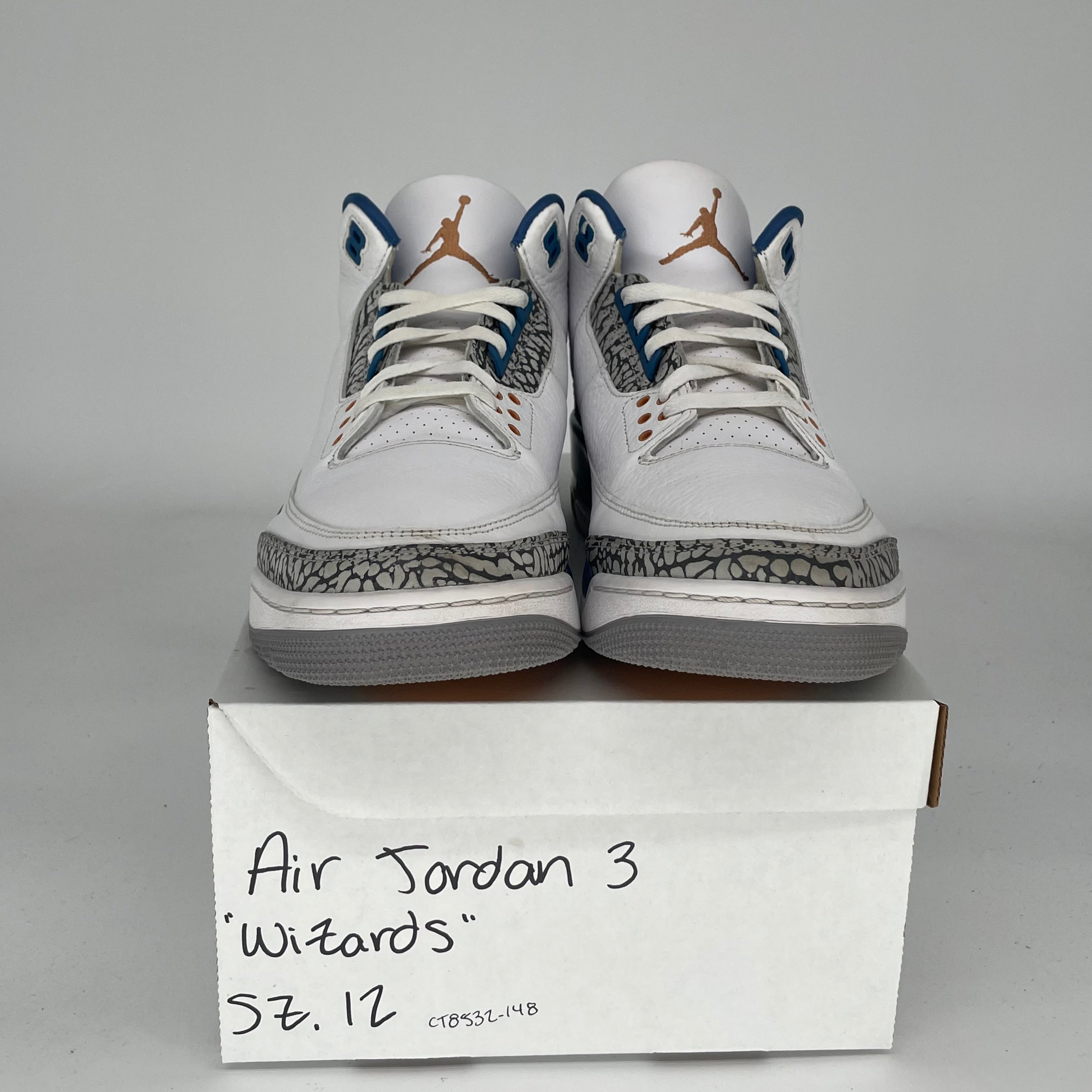 Original: AIR JORDAN 3 WIZARDS SIZE 12 CT8532 148   Optimized: Air Jordan 3 Retro 