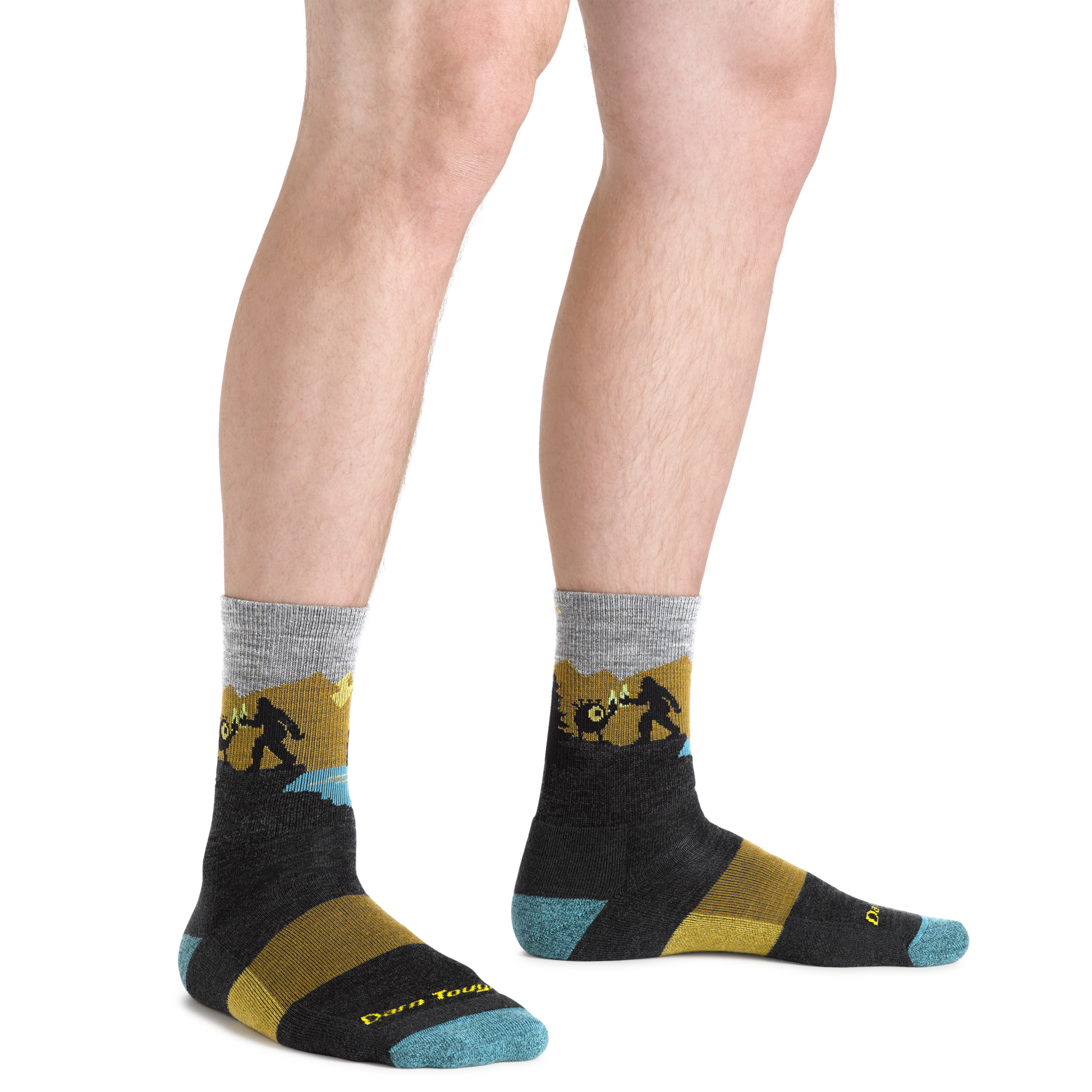 Men's Hiking Socks 2 Pack - Moisture Wicking & Breathable for Outdoor Adventures, Camping & Trekking