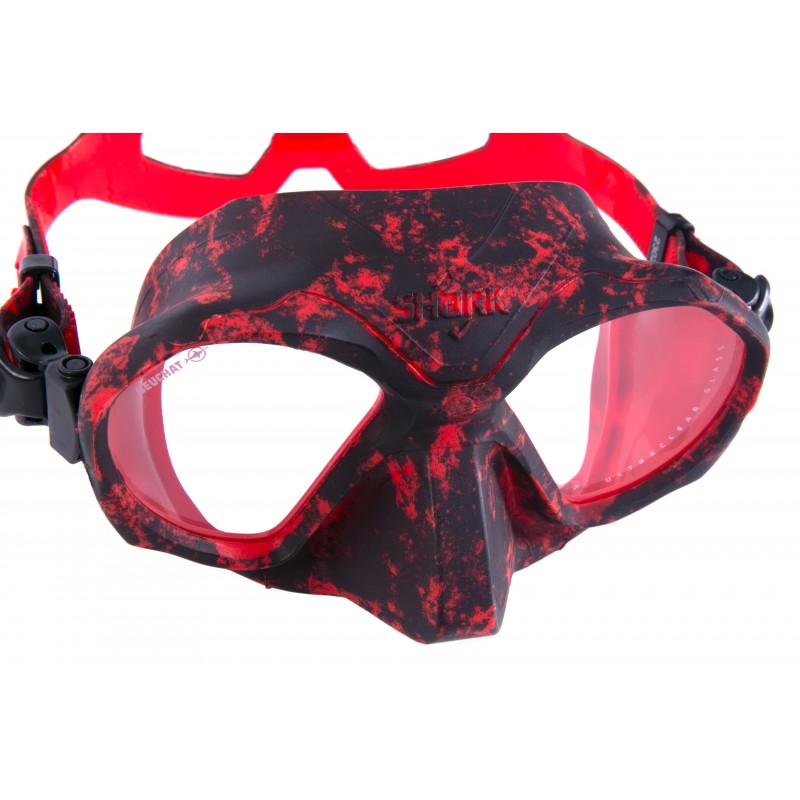 Beuchat Shark Camo Red Spearfishing Wetsuit - High Performance Camouflage Diving Suit for Underwater Hunting & Freediving