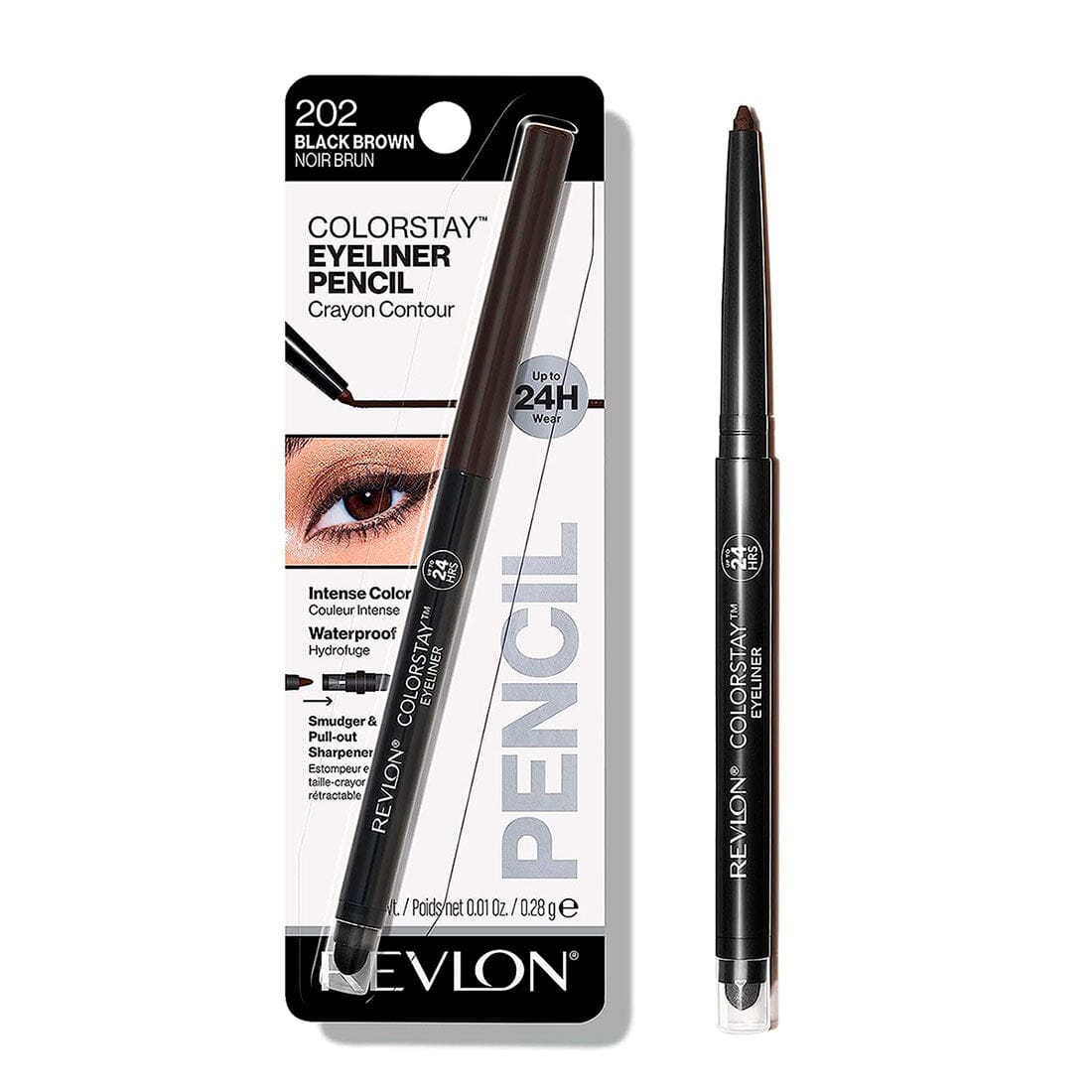 Revlon ColorStay Eyeliner - Black Brown (0.28g) | Long-Lasting, Smudge-Proof Eye Liner for Precise Definition | Perfect for Daytime Office Look & Evening Makeup