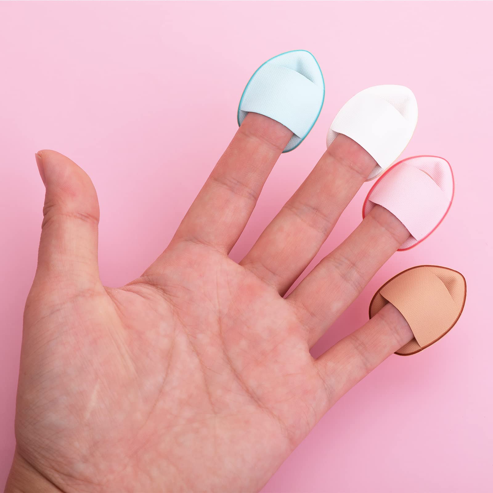 12-Piece Sibba Sponge Powder Puffs with Finger Holder Strap - Mini Beauty Blender for Liquid Foundation, Face & Eye Makeup - Wet/Dry Cosmetic Tools for Halloween, Festival & Daily Makeup Application