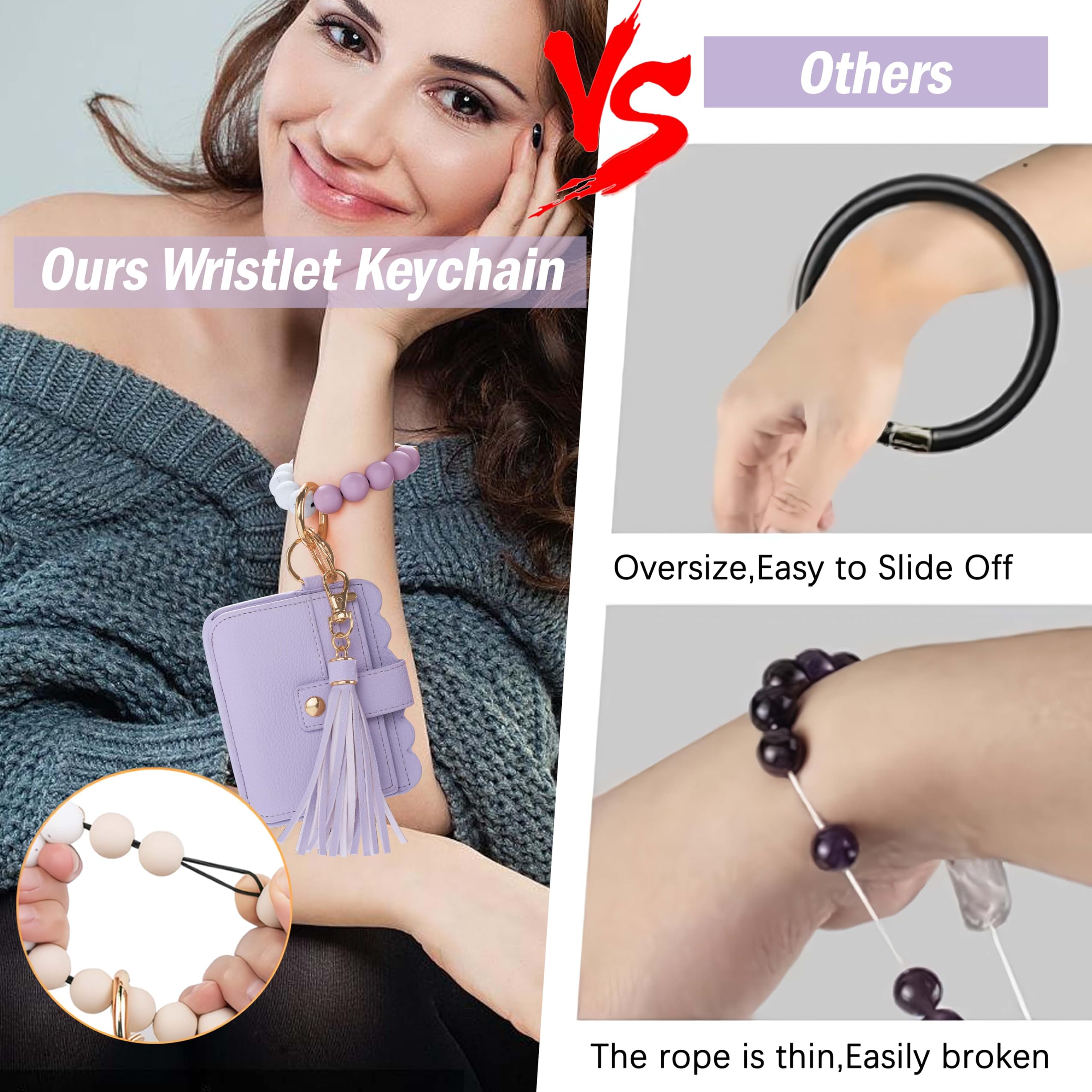 RFID Blocking Women's Wallet Keychain Wristlet - Slim Card Holder with Key Ring & Wrist Strap for Credit Cards, ID & Cash | Perfect for Travel, Shopping & Everyday Use