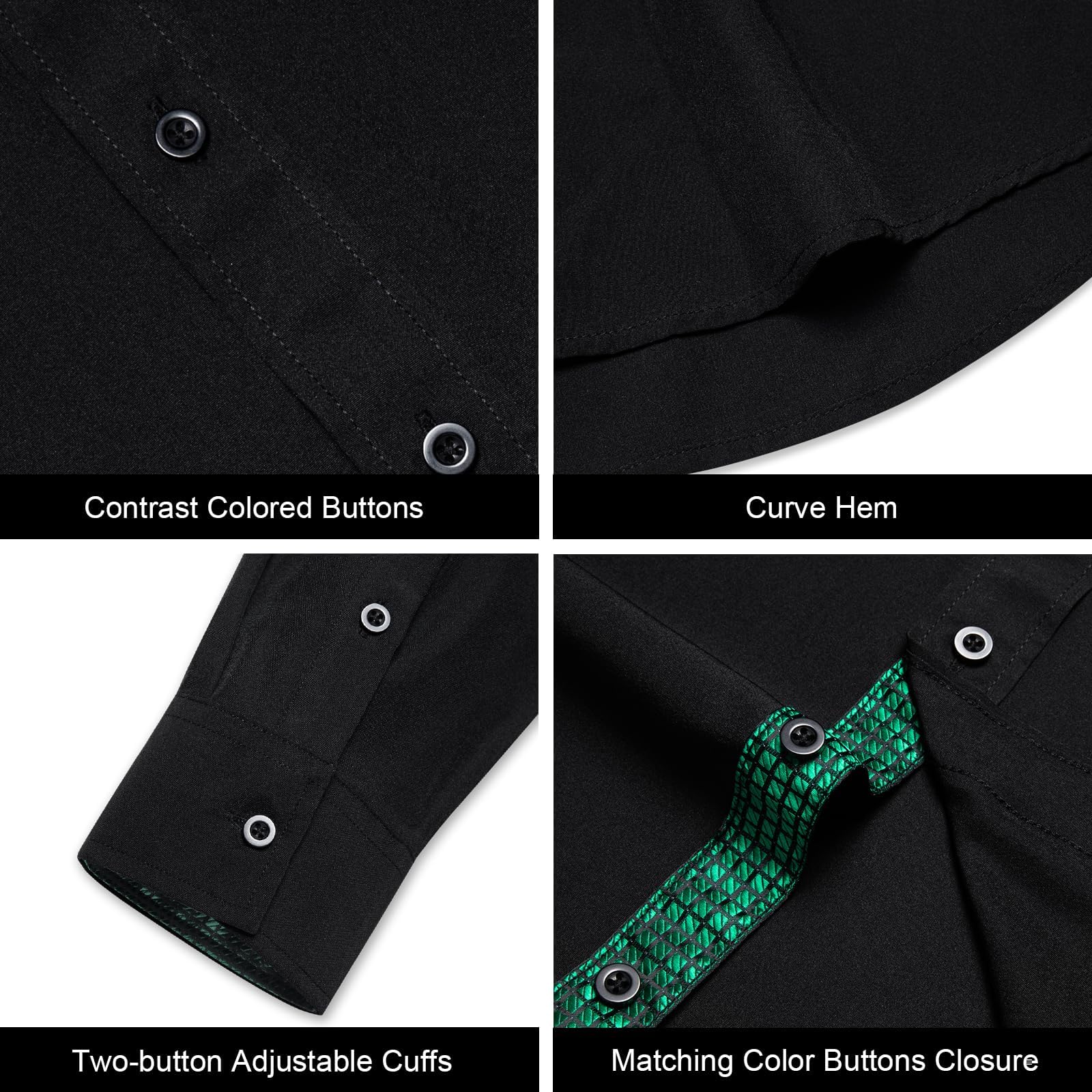 DiBanGu Men's Button Down Shirts - Casual Long Sleeve Dress Shirt, Regular Fit Cotton Shirt with Contrast Inner for Business & Formal Wear | Office, Interview, Wedding & Special Occasions
