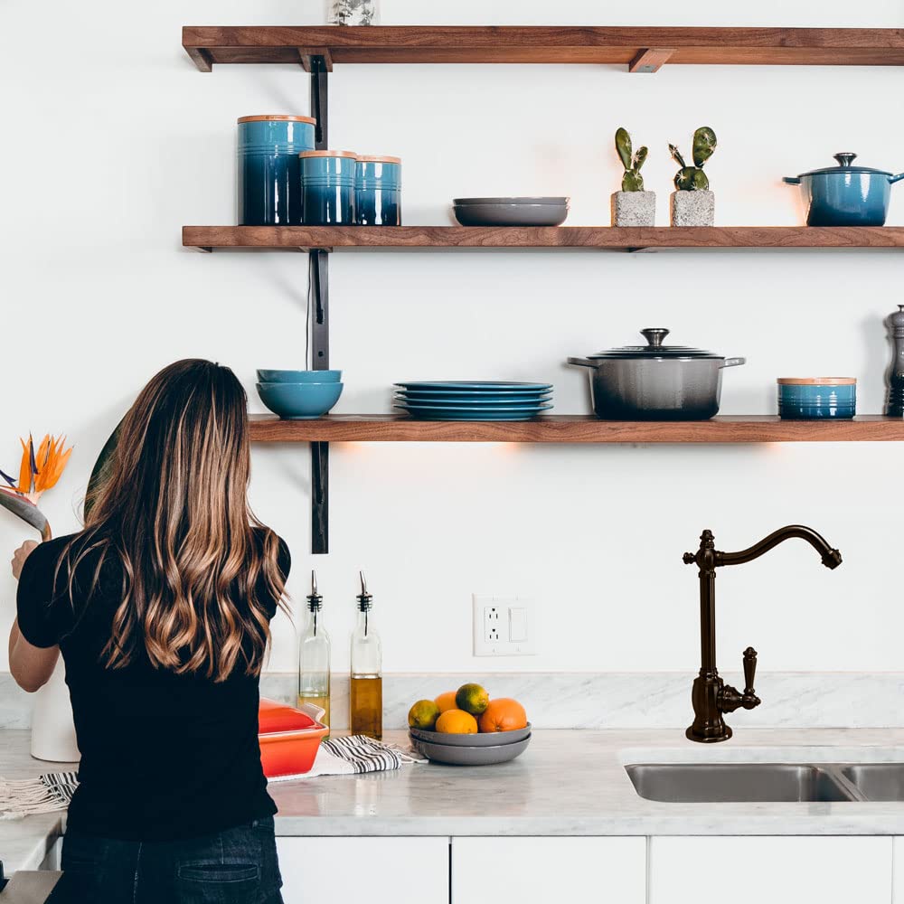 Westbrass D204HFP-12 Victorian 9-Inch Single Handle Hot Water Dispenser Faucet with Instant Heating Tank System - Oil Rubbed Bronze Finish - Perfect for Kitchen Sink, Coffee & Tea Brewing, Instant Hot Water Needs
