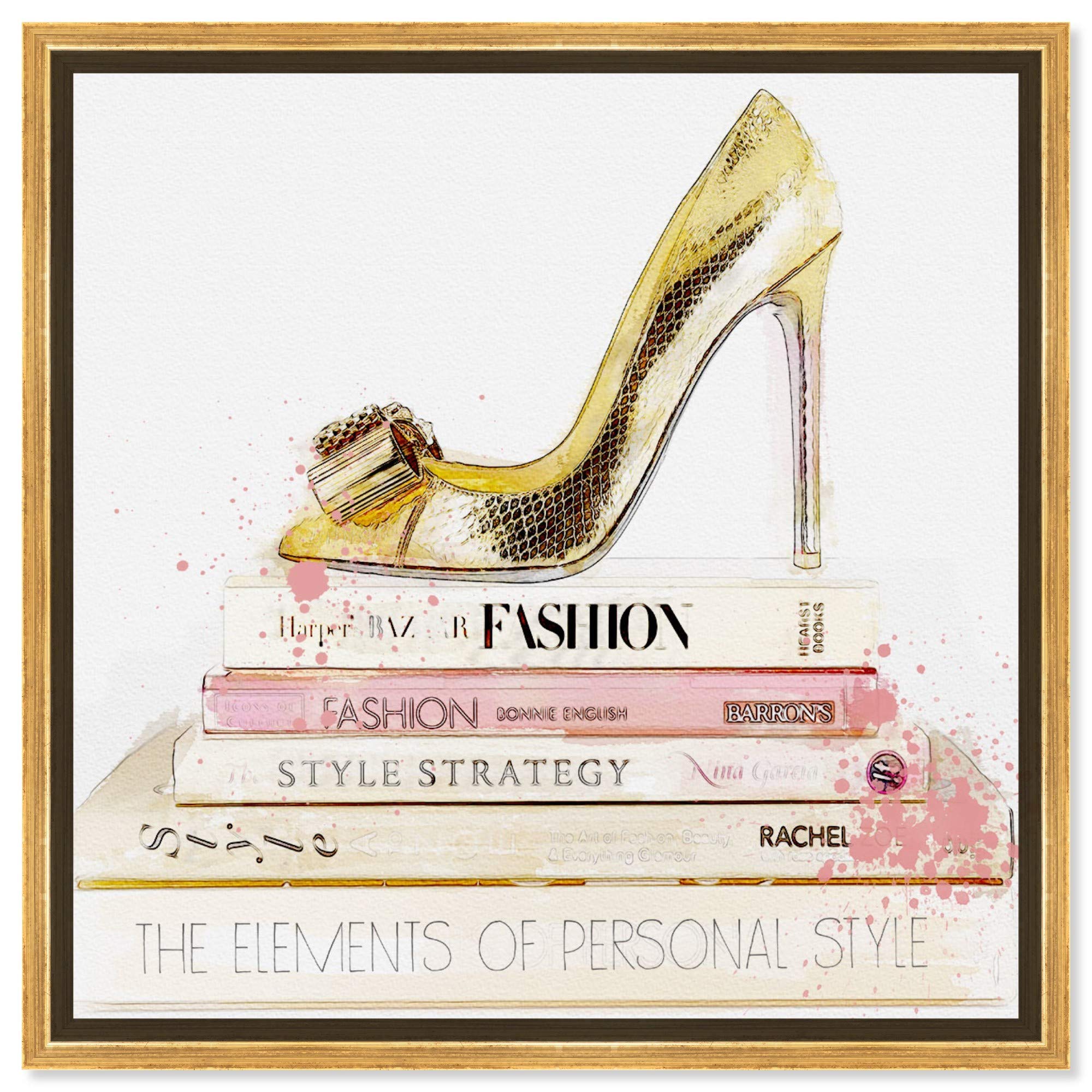 Oliver Gal Artist Co. Fashion & Glam Wall Art - 30x30 Inch Gold & White Framed Canvas Print - Perfect for Bedroom, Living Room & Office Décor