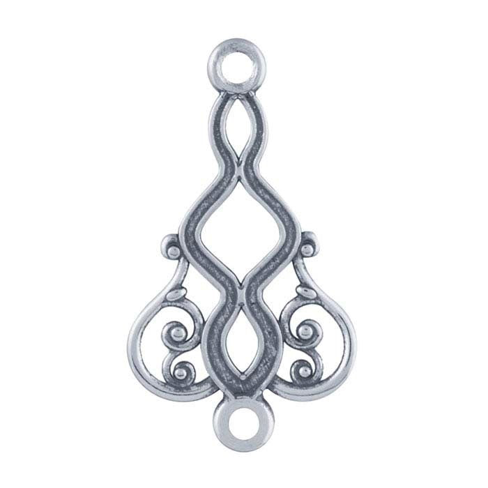 4-Pack Sterling Silver Filigree Link Components for DIY Jewelry Making - Perfect for Necklaces, Bracelets & Custom Jewelry Designs
