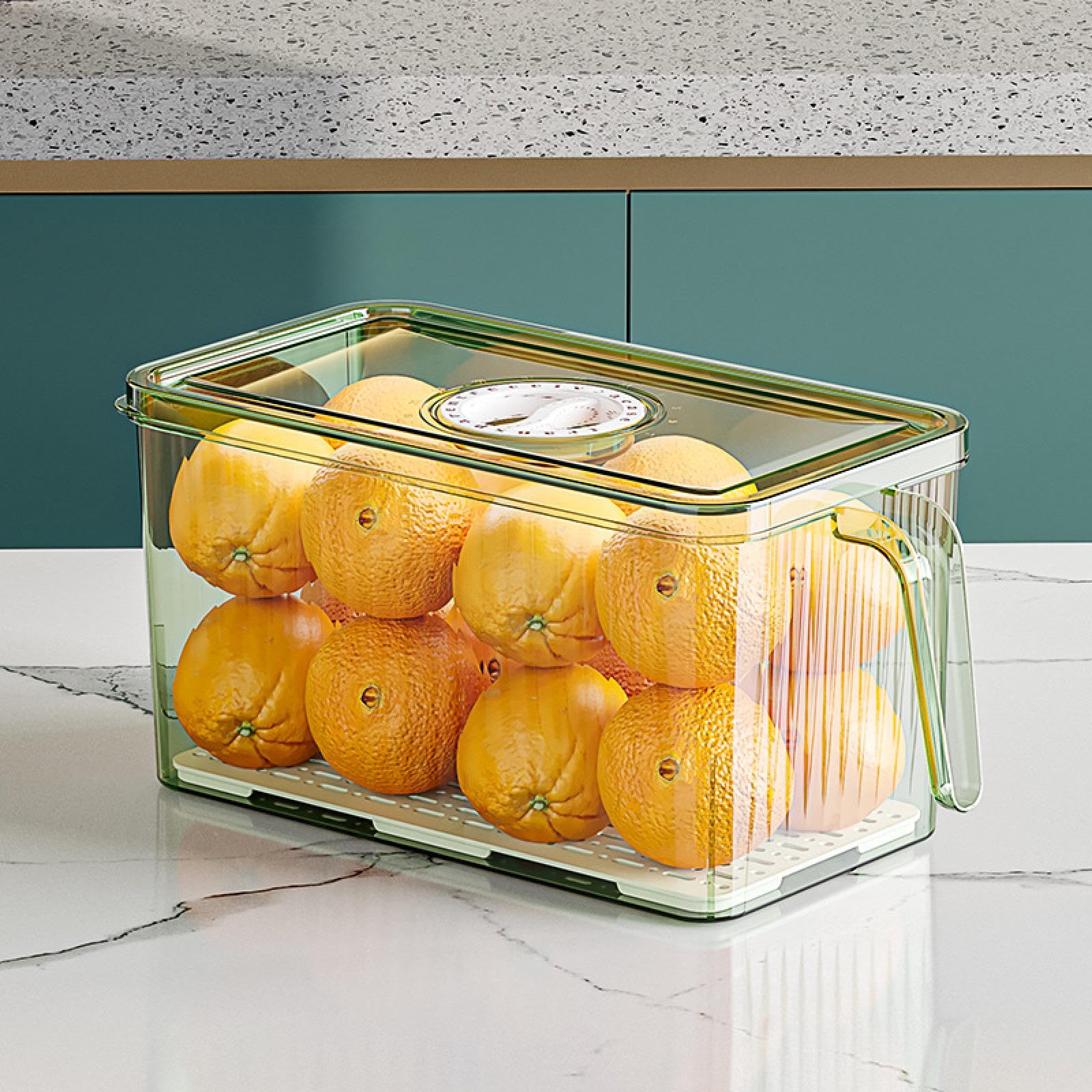 Refrigerator Storage Box - Plastic Crisper Organizer for Vegetables, Fruits & Leftovers | Airtight Food Containers for Kitchen & Fridge Organization