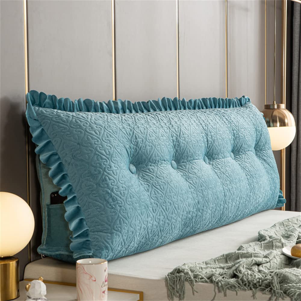 Large Reading Wedge Pillow - Bed Rest Headboard Cushion for Twin, Full, Queen & King Size Beds - 59