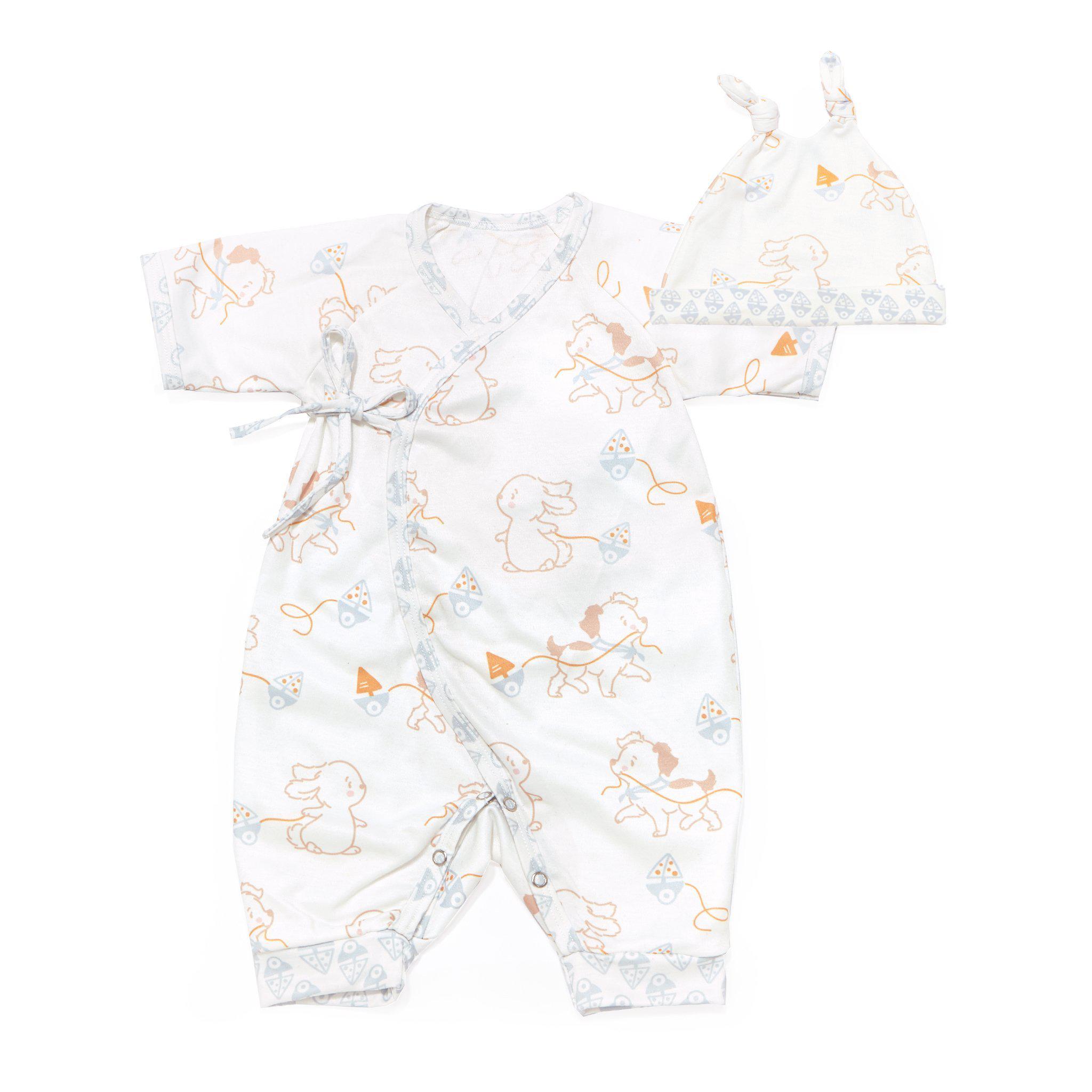 Skipit & Bud Kimono Romper and Hat Set for Baby Girls - Cute Japanese Style Outfit with Matching Hat - Perfect for Photoshoots, Parties, and Special Occasions