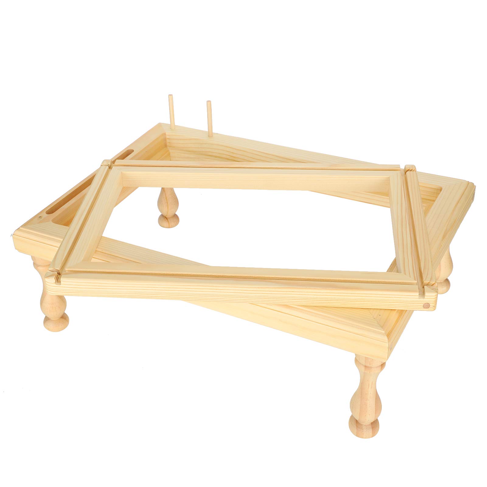 Beech Wood Embroidery Frame Stand - Scroll Quilt Holder for Stitching, Sewing & Craft Projects - Smooth Glossy Finish - Adjustable Size for Adults & Kids - Perfect for Cross Stitch, Needlepoint & DIY Home Decor