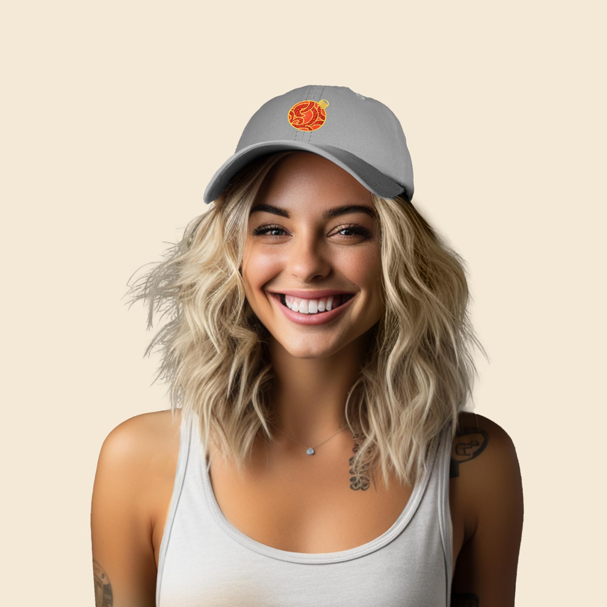 DALIX Christmas Holiday Ornament Baseball Cap for Women - Festive Party Hat for Holiday Gatherings & Christmas Celebrations