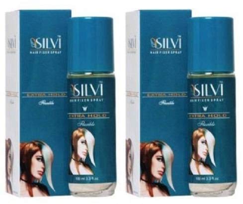 Silvi Hair Fixer Spray 60ml (Pack of 2) - Strong Hold Hair Styling Spray for Frizz Control & Shine - Perfect for Daily Use, Salon Styling & Special Occasions