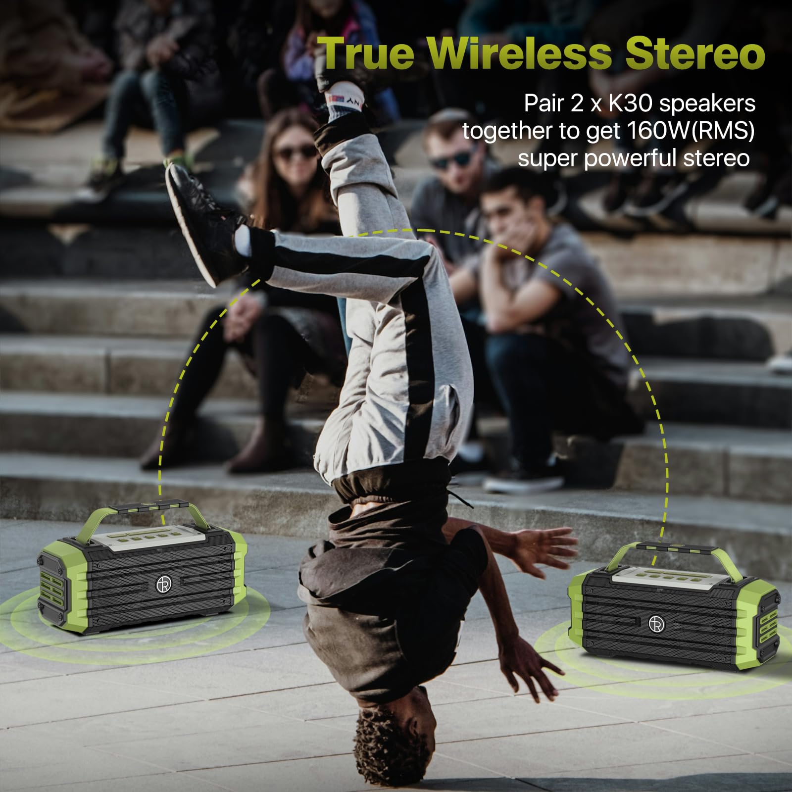 120W Portable Bluetooth Speaker with Deep Bass & TWS Pairing - 80W Wireless Hi-Fi Loudspeaker, IPX6 Waterproof, DSP Enhanced Sound - Perfect for Outdoor Camping, Beach Parties, Travel & Home Use