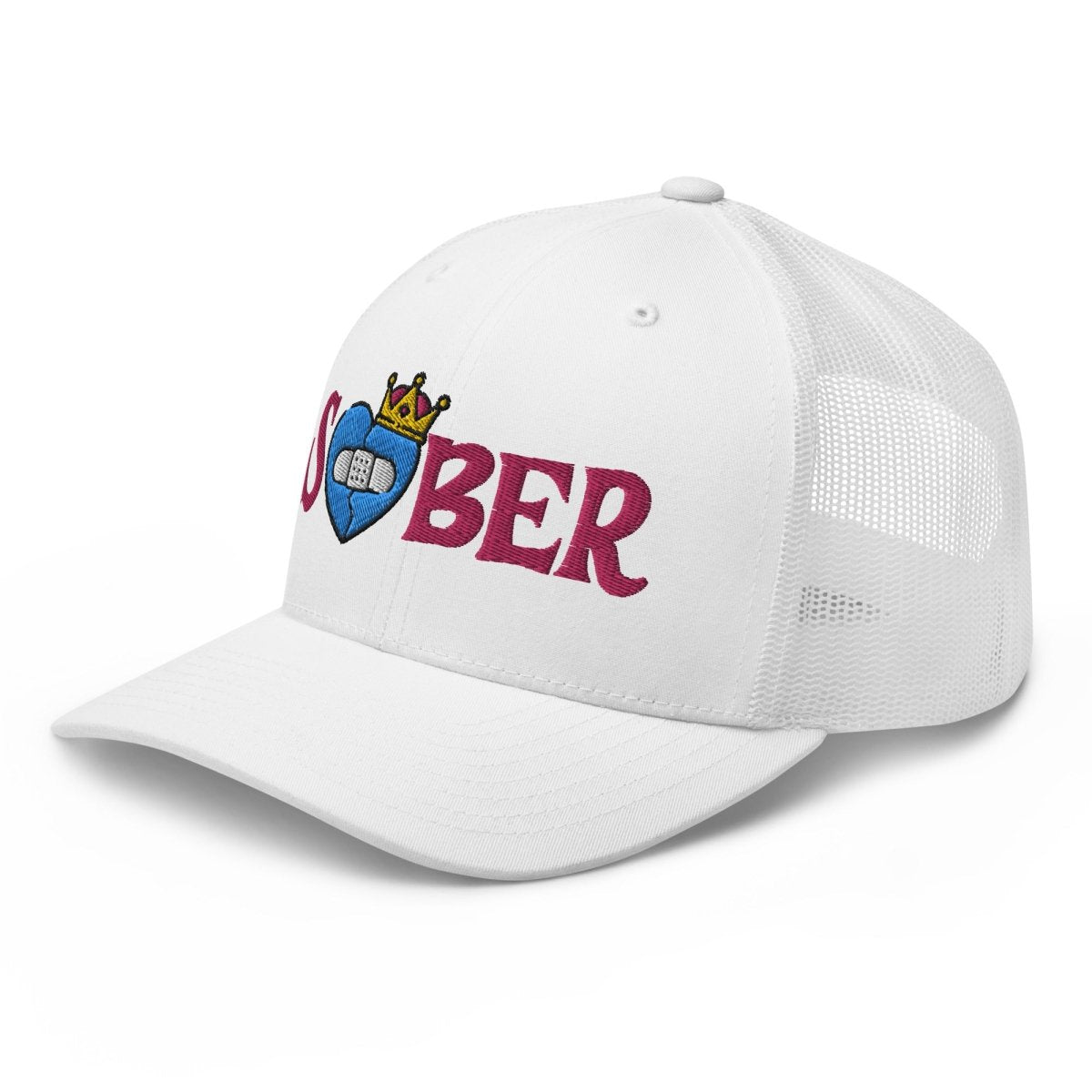 Regal Heart Sober Trucker Cap - Stylish Adjustable Baseball Hat for Men & Women - Perfect for Outdoor Activities, Sports, and Casual Wear