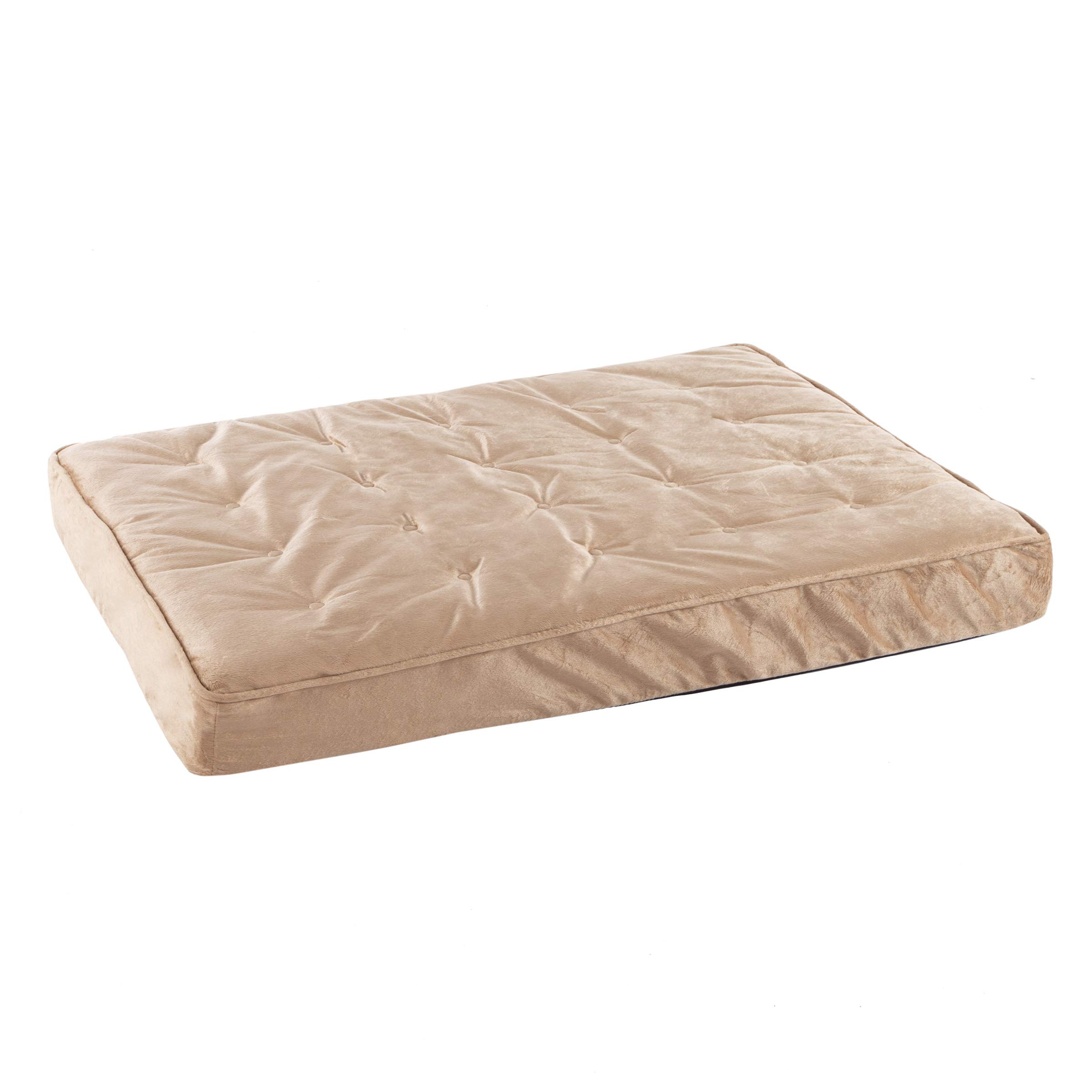 PETMAKER Orthopedic Dog Bed with Removable Washable Cover - 37x24 Inch Memory Foam Pet Bed for Medium & Large Dogs - Egg Crate Design, Non-Slip Bottom - Perfect for Crates, Kennels & Home Use (Tan)