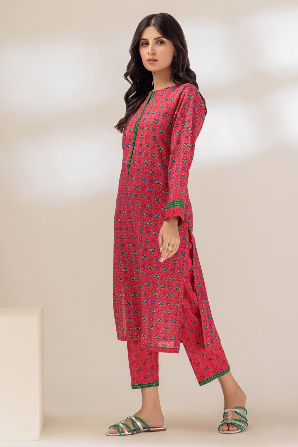 Stylish Cambric Hot Pink 2 Piece Women's Suit Set - Formal Office Wear & Special Occasion Outfit