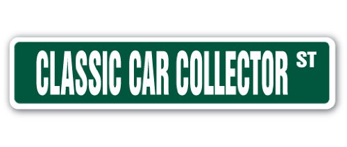 Vintage Classic Car Collector Street Sign - Retro Metal Tin Sign for Garage, Man Cave, Bar & Home Decor - 24