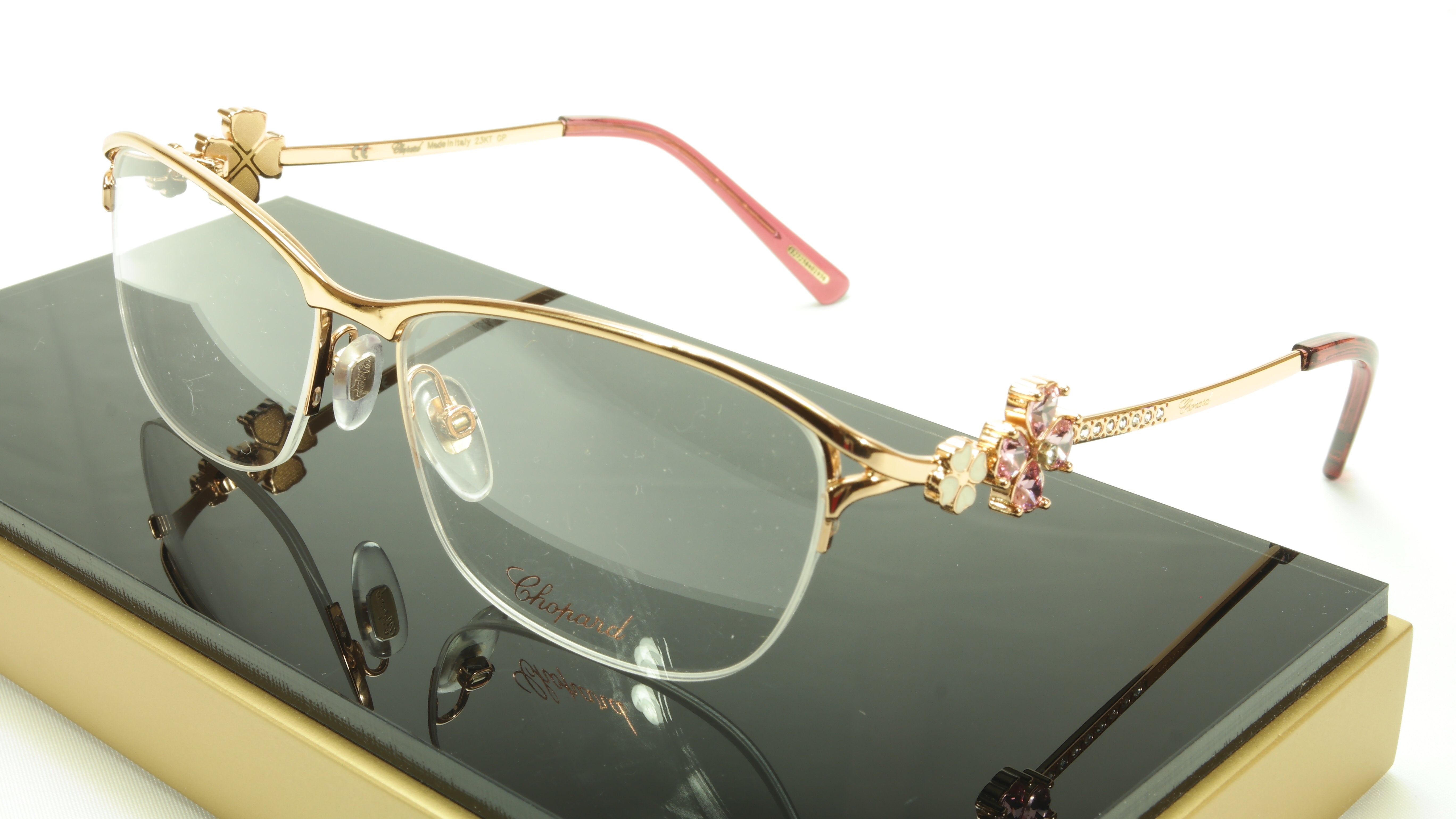 Chopard VCHA69S 08FC Gold Shiny Copper Eyeglasses Frame - Made in Italy - 55mm Lens Width, 15mm Bridge, 130mm Temple Length - Luxury Designer Optical Frames for Men & Women - Perfect for Office, Reading, and Fashion Accessories