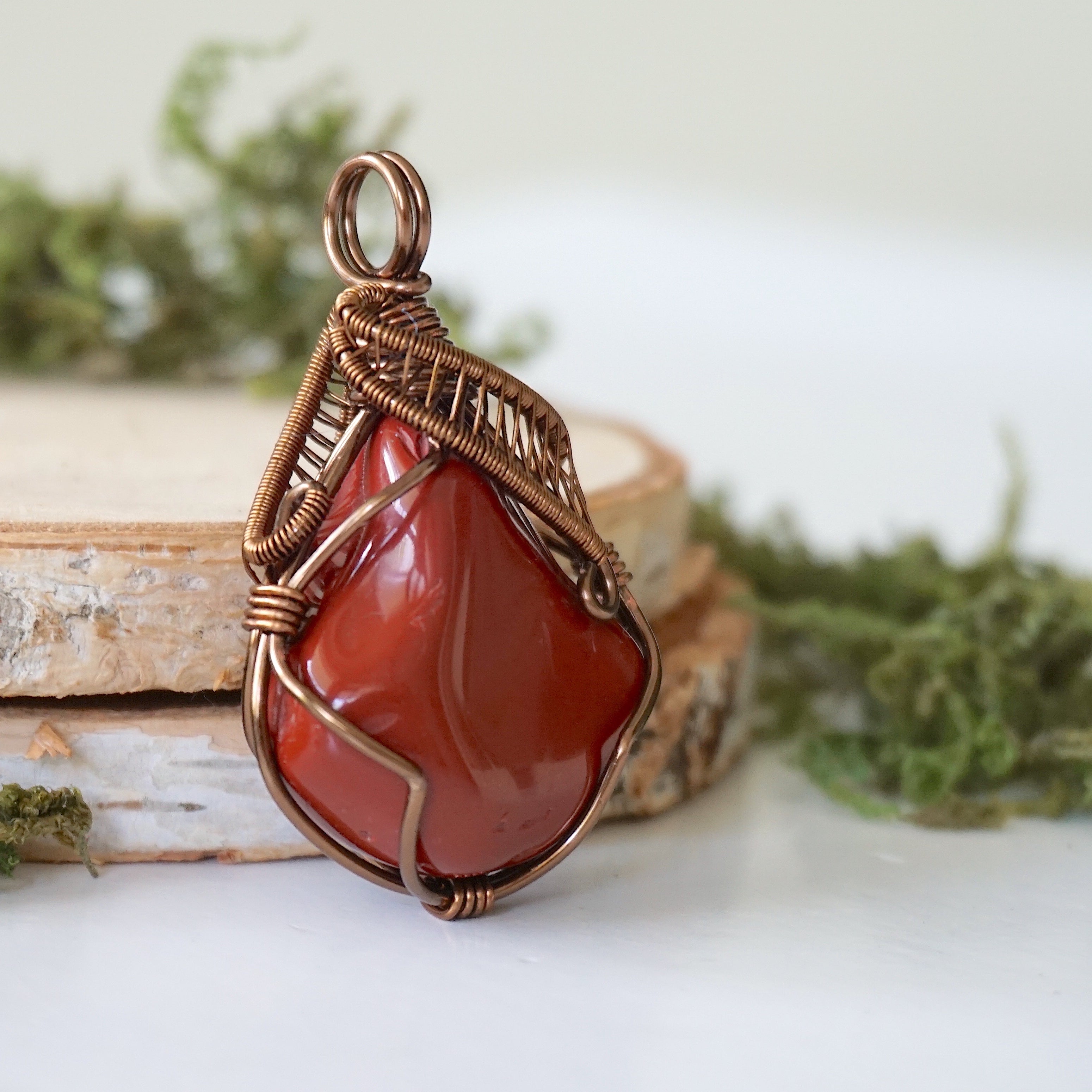 Natural Raw Red Jasper Crystal Pendant Necklace - 24 Inch Healing Stone Jewelry for Women - Perfect for Meditation, Energy Work & Spiritual Gifts
