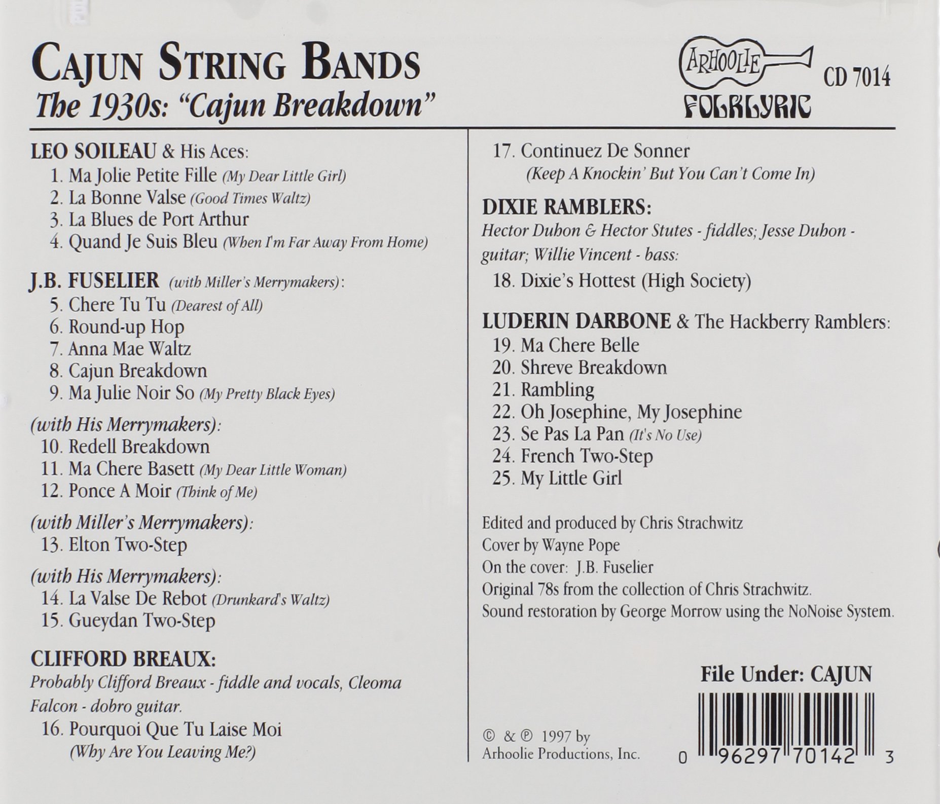 Vintage Cajun String Bands Music from the 1930s - Cajun Breakdown & Variety Tracks - Perfect for Folk Music Lovers, Dance Parties & Historical Music Collections