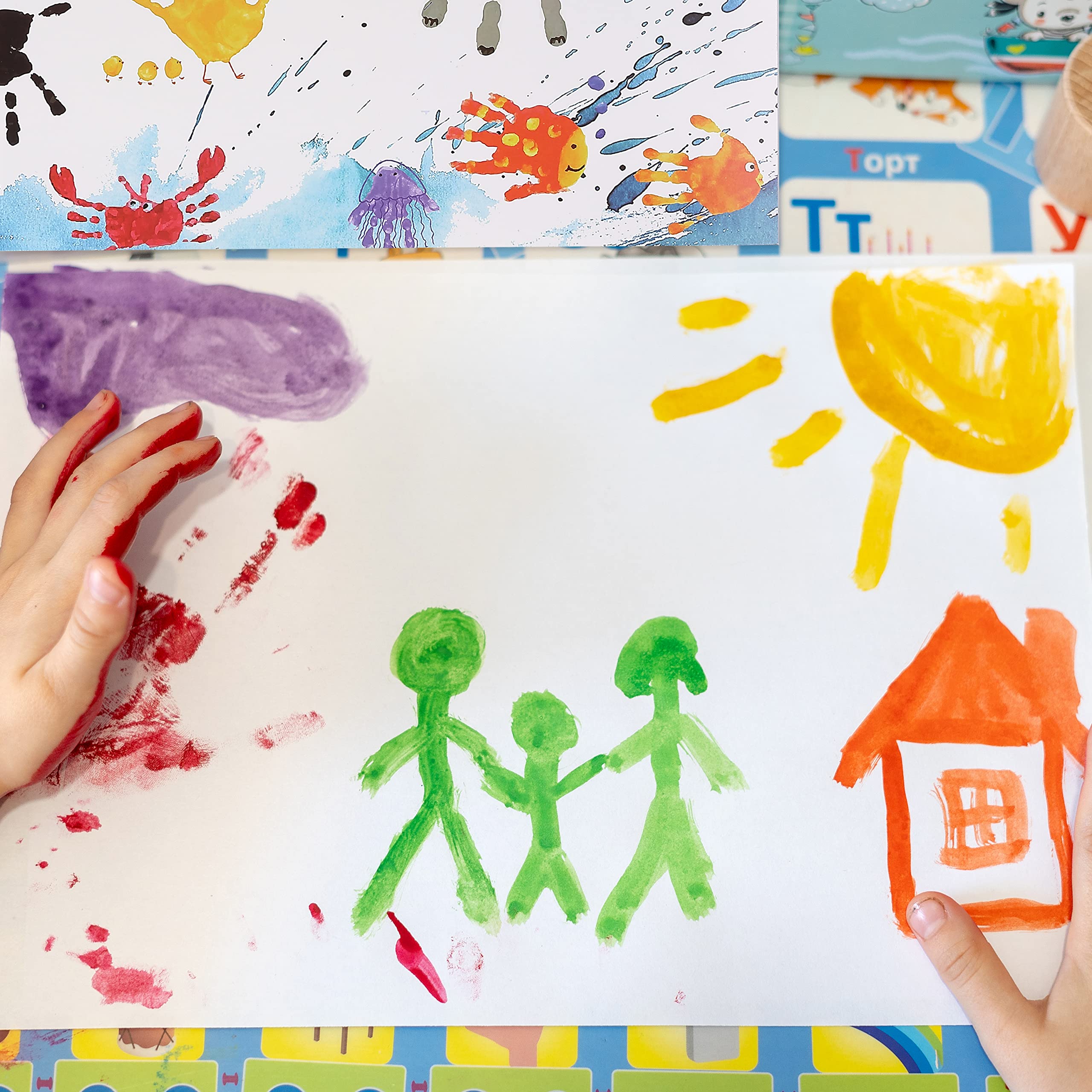 Mr. Pen Finger Paint Paper for Kids & Toddlers, 11 x 14 Inches, 22 Sheets - Non-Toxic Art Paper for Creative Painting, Classroom & Home Activities, Mess-Free Fun for Children's Art Projects
