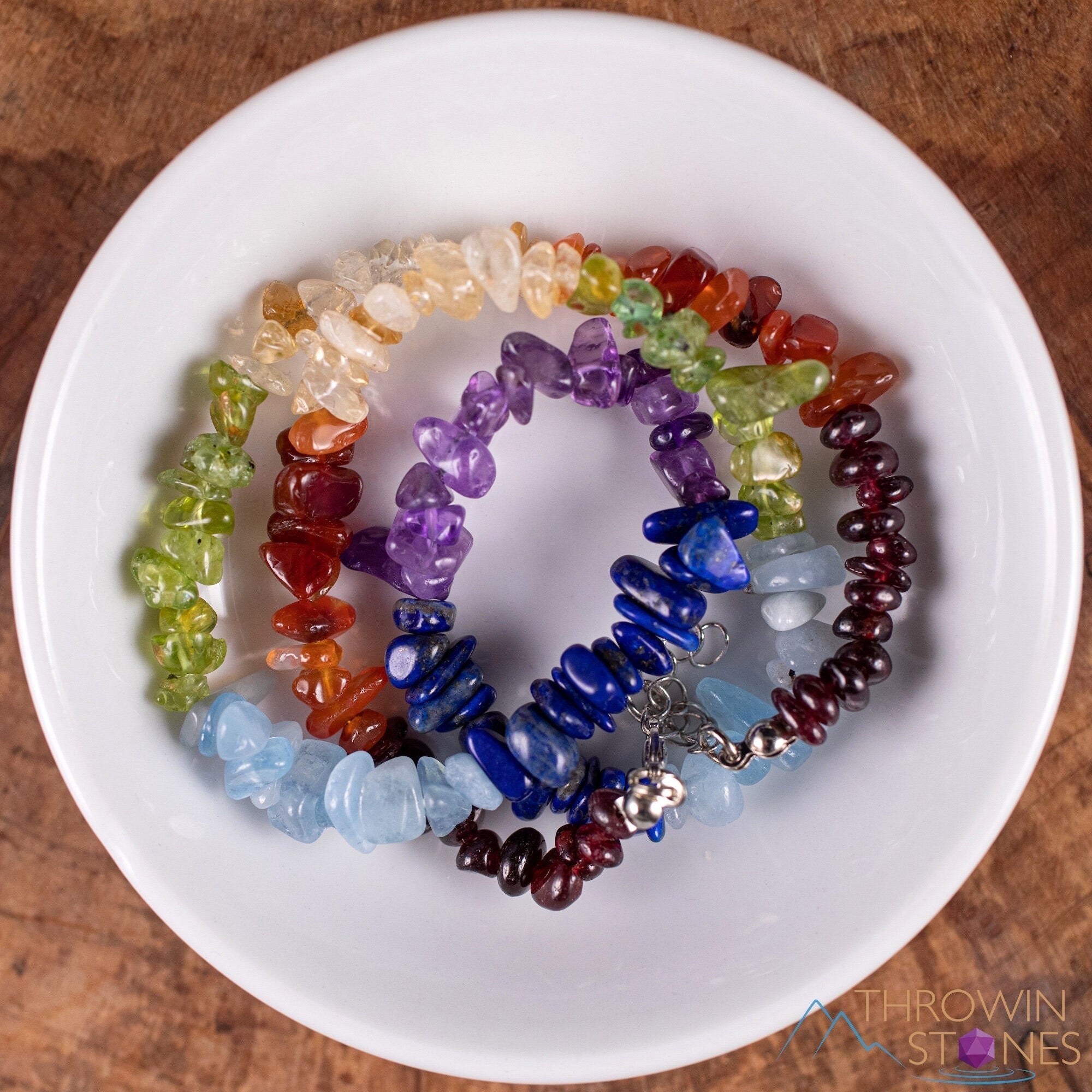 Chakra Crystal Necklace - Long Chip Beads Handmade Jewelry for Meditation, Yoga & Spiritual Healing | E1969