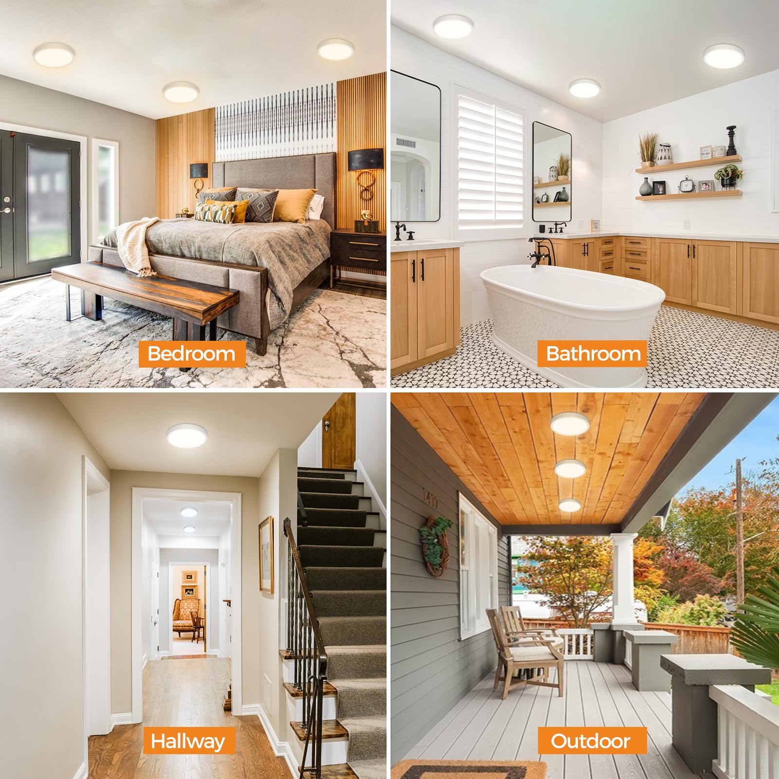 1PACK Ultra Slim LED Flush Mount Ceiling Light - Dimmable 100W Equivalent, 3000K-6500K Adjustable Color Temperature, 12W 1500Lm Energy Efficient Round Light Fixture - Perfect for Bedroom, Bathroom, Closet, Hallway & Kitchen Lighting