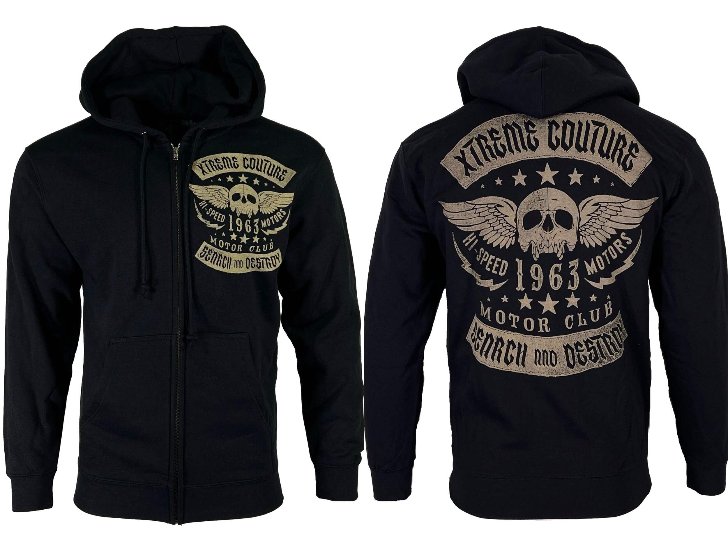 Xtreme Couture by Affliction Men's Faded Iron Black Hoodie - Size S | Premium Streetwear for Gym, Casual Wear & Outdoor Activities