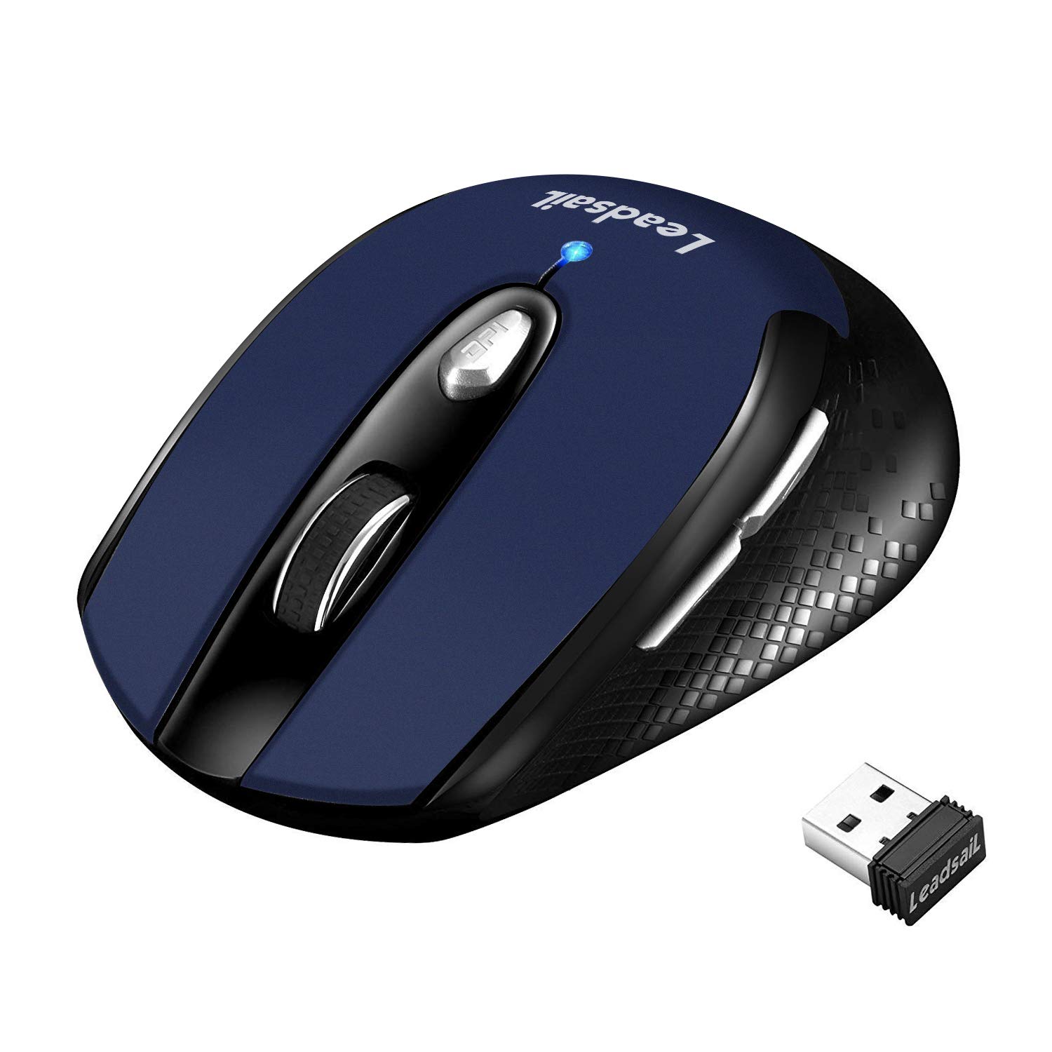 LeadsaiL Wireless Computer Mouse - 2.4G Slim Silent Cordless Mouse with 6 Buttons for Laptop, Desktop, MacBook | Ultra Quiet Optical USB Mouse for Office, Home, Gaming & Travel Use