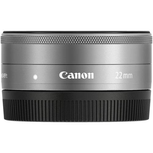 Canon EF-M 22mm f/2 STM Lens (Silver) - Compact Prime Lens for EOS M Cameras | Perfect for Street, Travel & Portrait Photography