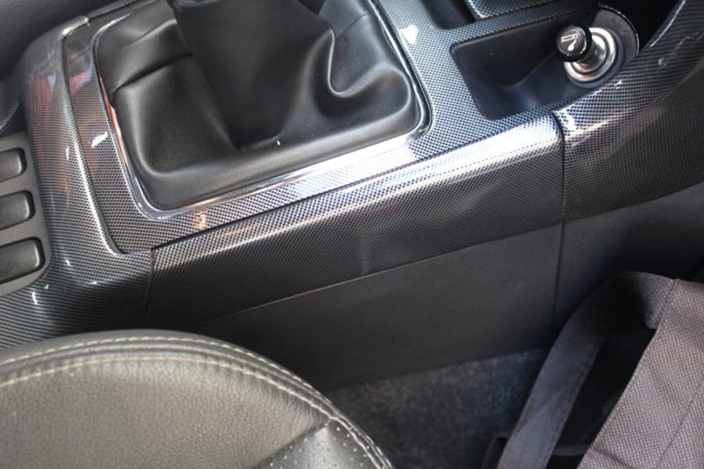 Carbon Fiber Gear Console Side Strip Cover Trim for Mitsubishi Lancer 2008-2017 (2PCS) - Black Car Interior Accessories for Enhanced Style & Protection
