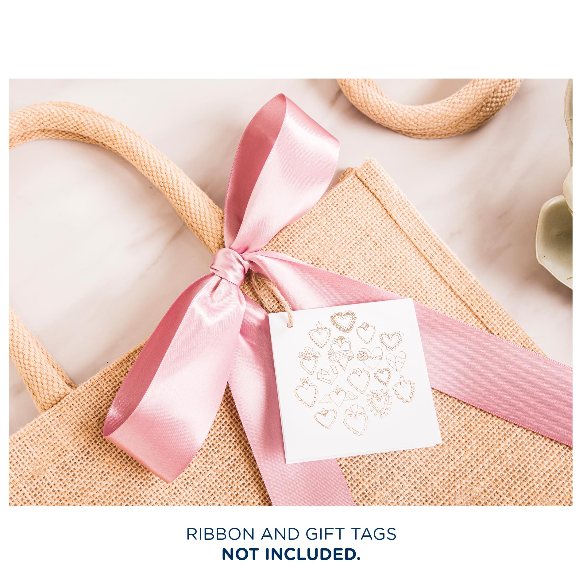 Eco-Friendly Medium Jute Burlap Tote Bags - Reusable & Biodegradable Wedding Favors, Welcome Gifts & Party Supplies for Sustainable Events