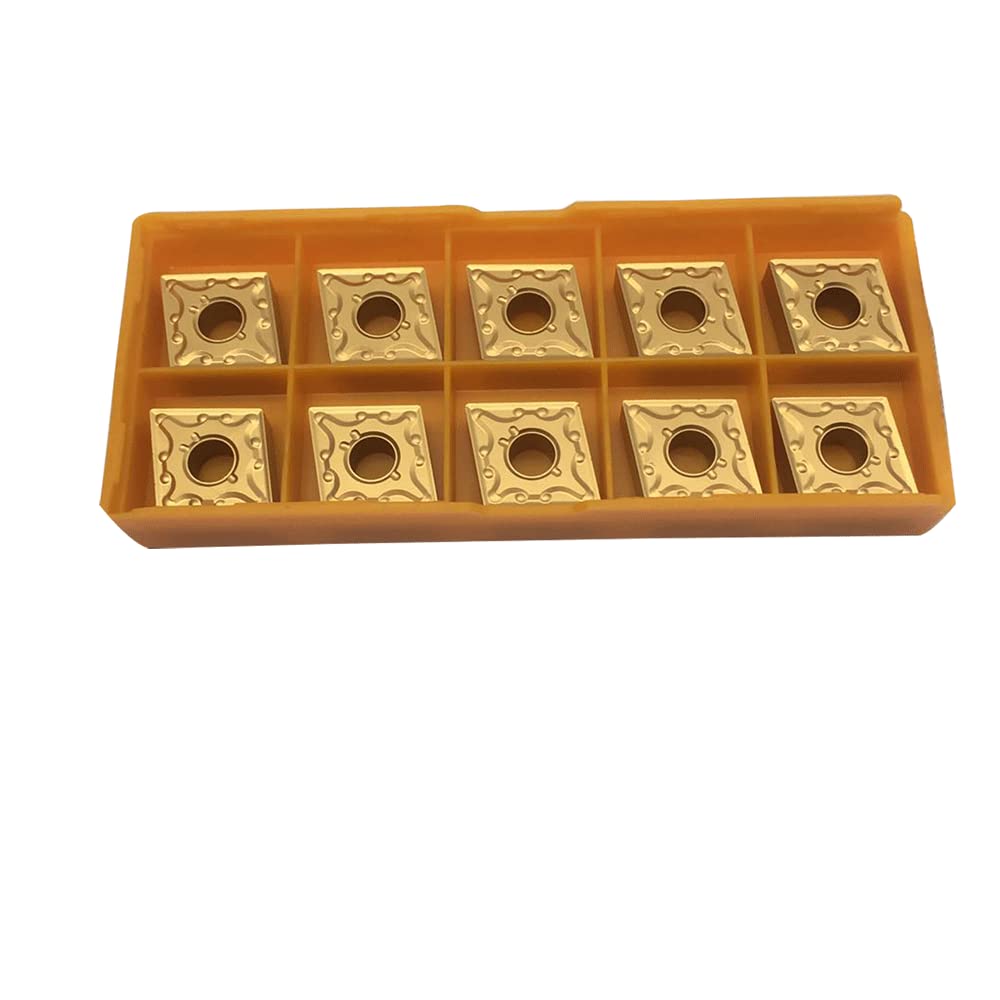 CNMG431MA Carbide Turning Inserts - 10-Pack CNC Lathe Cutting Tools for Steel, Stainless Steel, Iron & Cast Iron | Compatible with MCLNR/L Tool Holders | High Precision Machining for Automotive & Industrial Parts (CNMG431MA-Yellow)