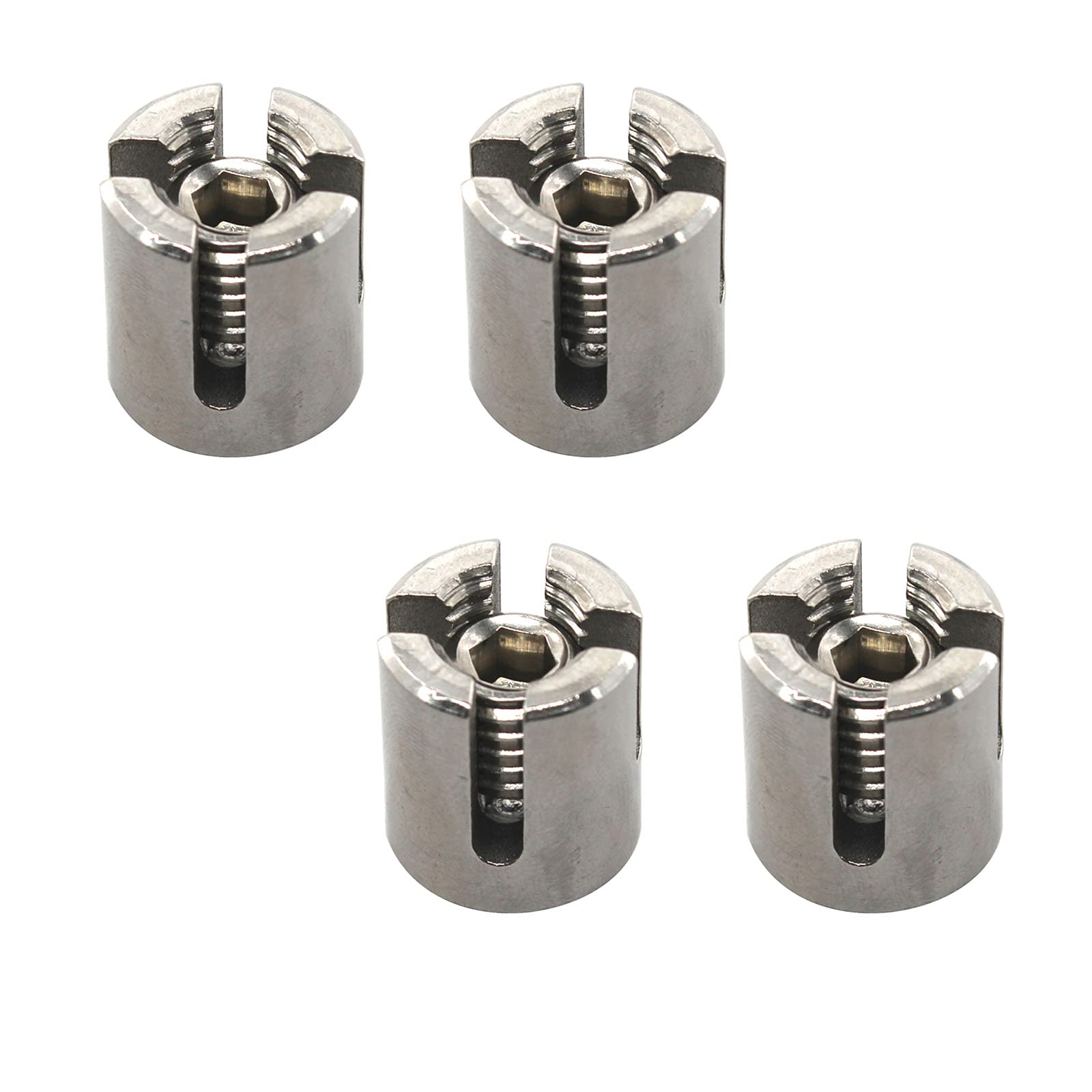 Stainless Steel M12x4mm Wire Rope Cross Clamps (4-Pack) - for Marine & Construction