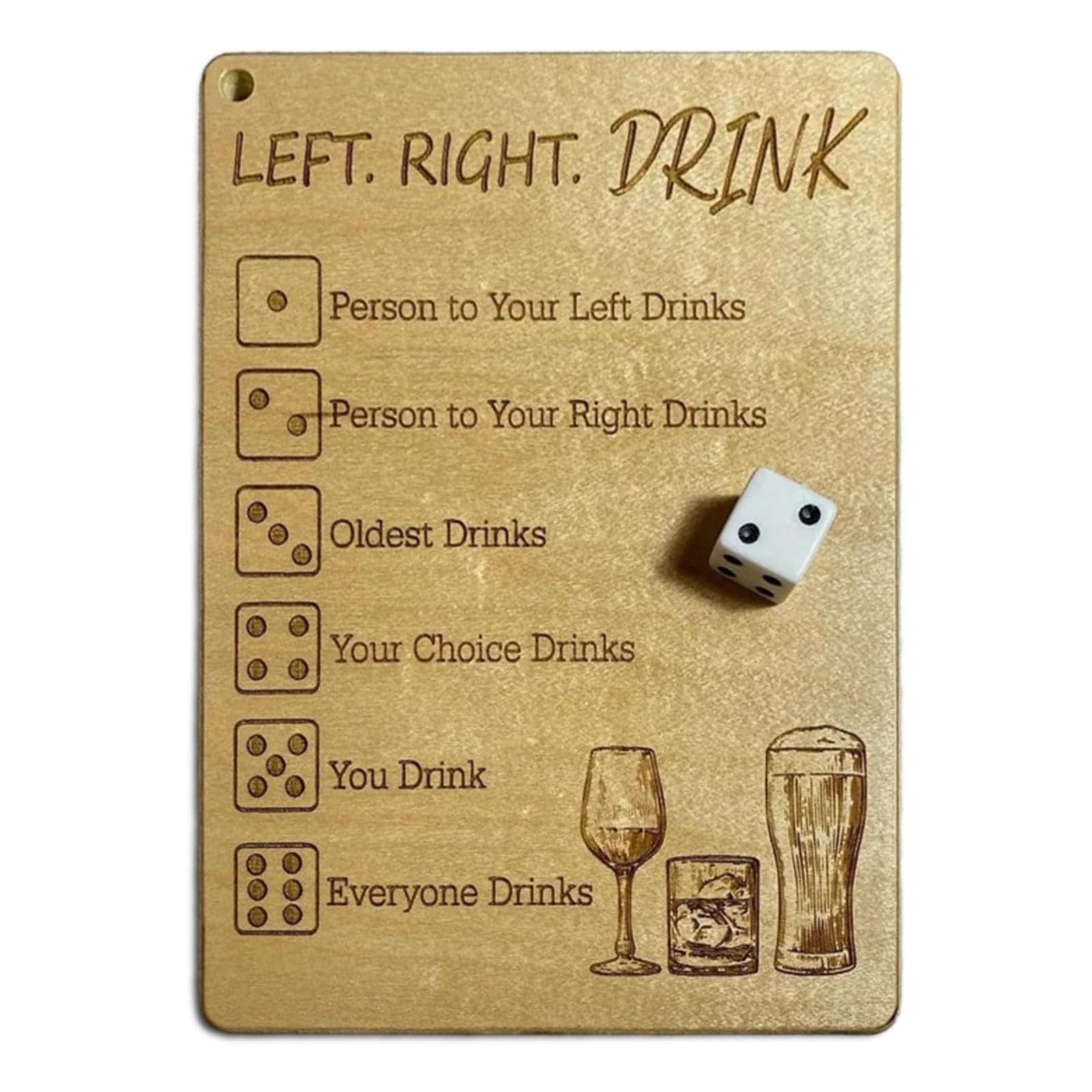Left Right Center Drinking Game Set - Fun Party Dice Game with Plates & Bags for Adults - Interactive Social Board Game for Bars & Gatherings - Perfect for Game Nights, Bachelor Parties & Social Events (1pc)
