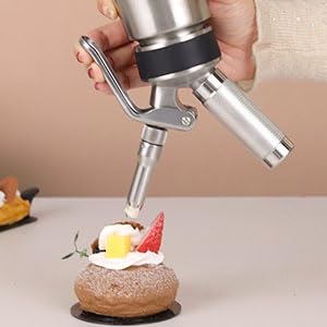 Stainless Steel Whipped Cream Dispenser Charger Holder - Replacement Tips for Cream Whippers | Perfect for Baking, Desserts & Coffee Toppings