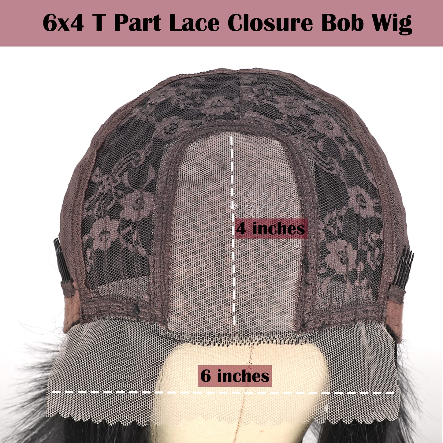 PORSMEER 24 Inch Long Black Lace Front Wig - Heat Resistant Synthetic Hair for Women, Natural Looking Straight Wig with Middle Parting | Perfect for Cosplay, Daily Wear & Special Occasions