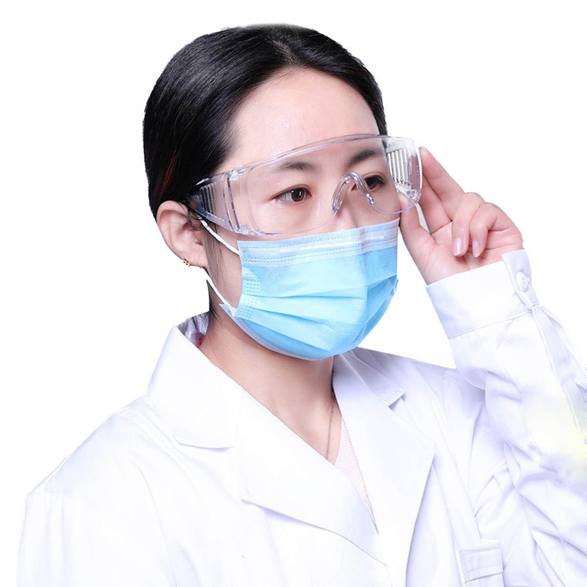 FreeMascot Anti-Fog & Anti-Splash Safety Glasses - Clear Lens Protective Eyewear for Construction, Lab Work, Woodworking & DIY Projects - Ideal for Eye Protection in Dusty, Chemical & Splash-Prone Environments